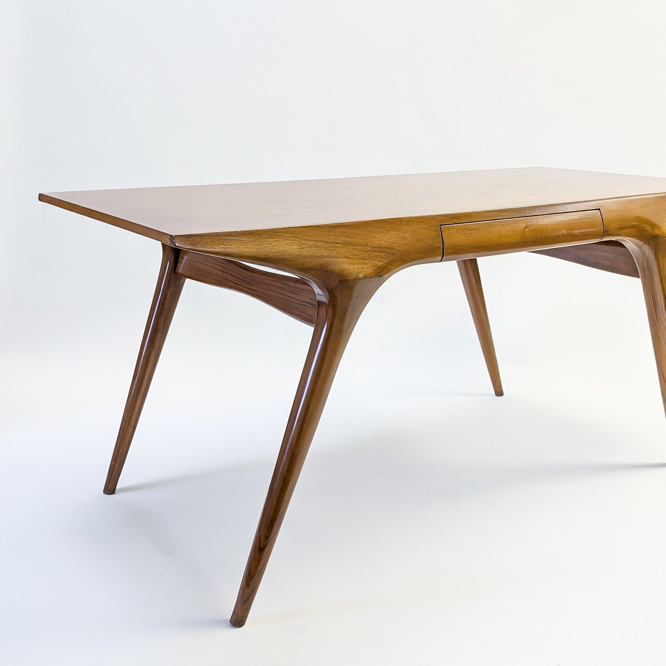 Italian Carlo De Carli Walnut Desk, Italy / C.1950 For Sale