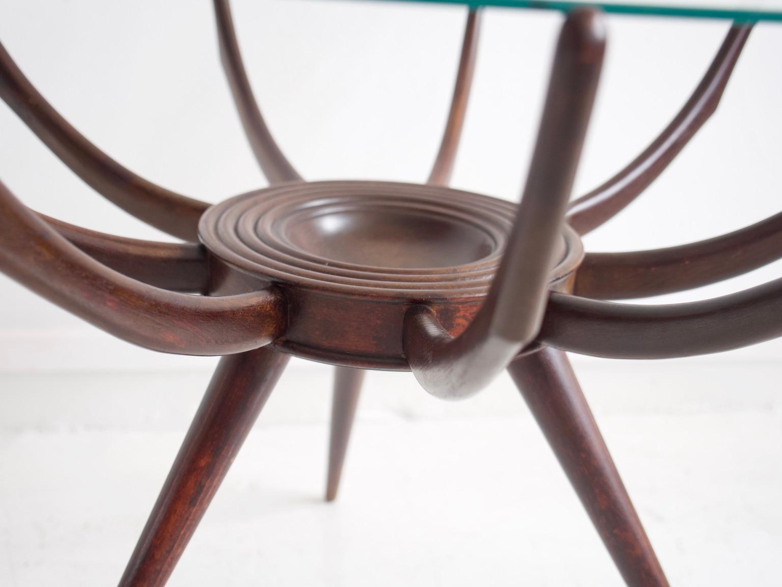 Table in the Style of Carlo de Carli Wooden Spider Leg Coffee Table 2