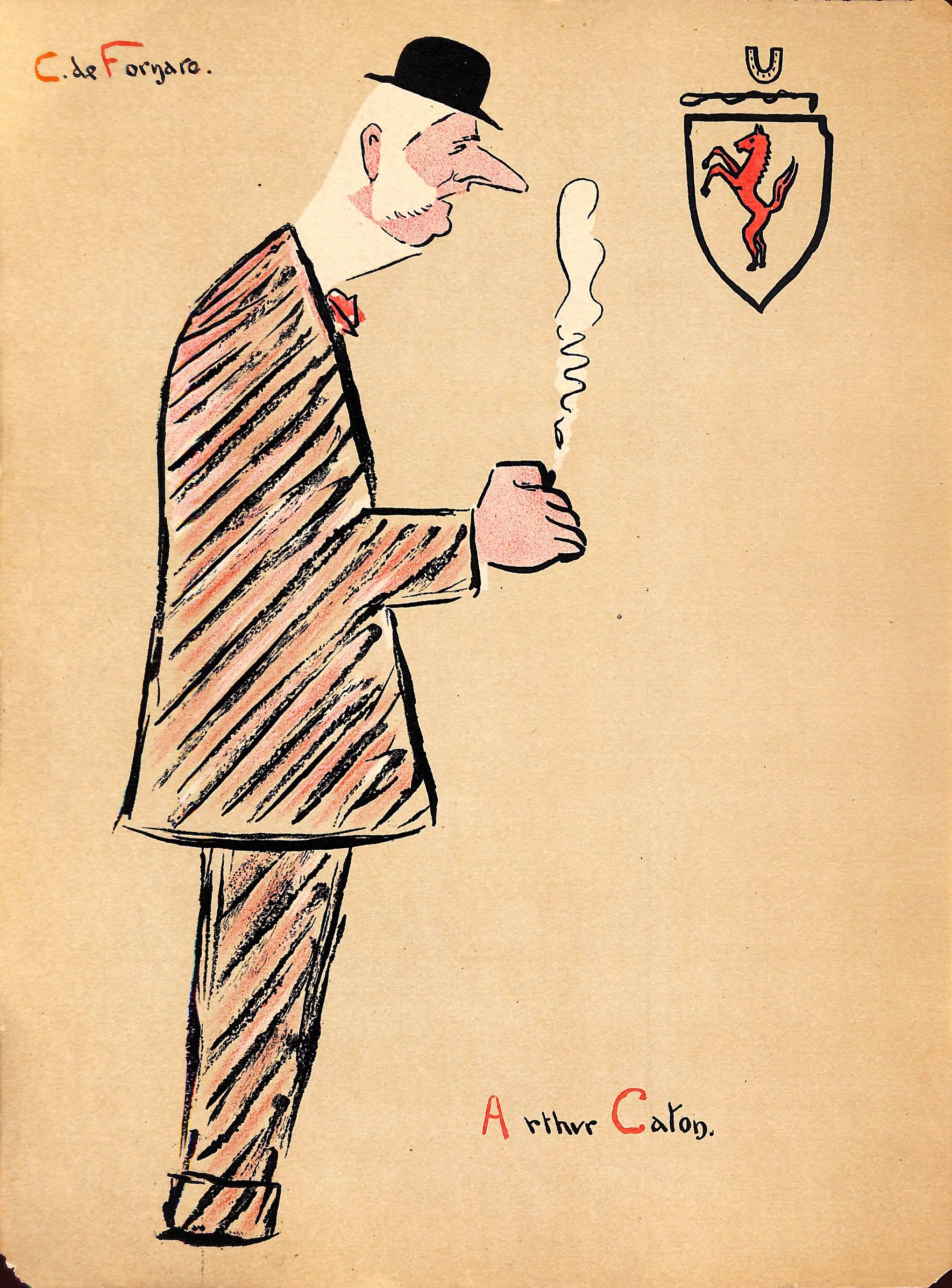 Kunst Sz: 13 3/4 "H x 10 1/4 "W

Carlo de Fornaro (manchmal auch Carlo di Fornaro geschrieben) (1872-1949) war ein Künstler, Karikaturist, Schriftsteller, Humorist und Revolutionär.

Seine Werke befinden sich in der Sammlung der US National Gallery