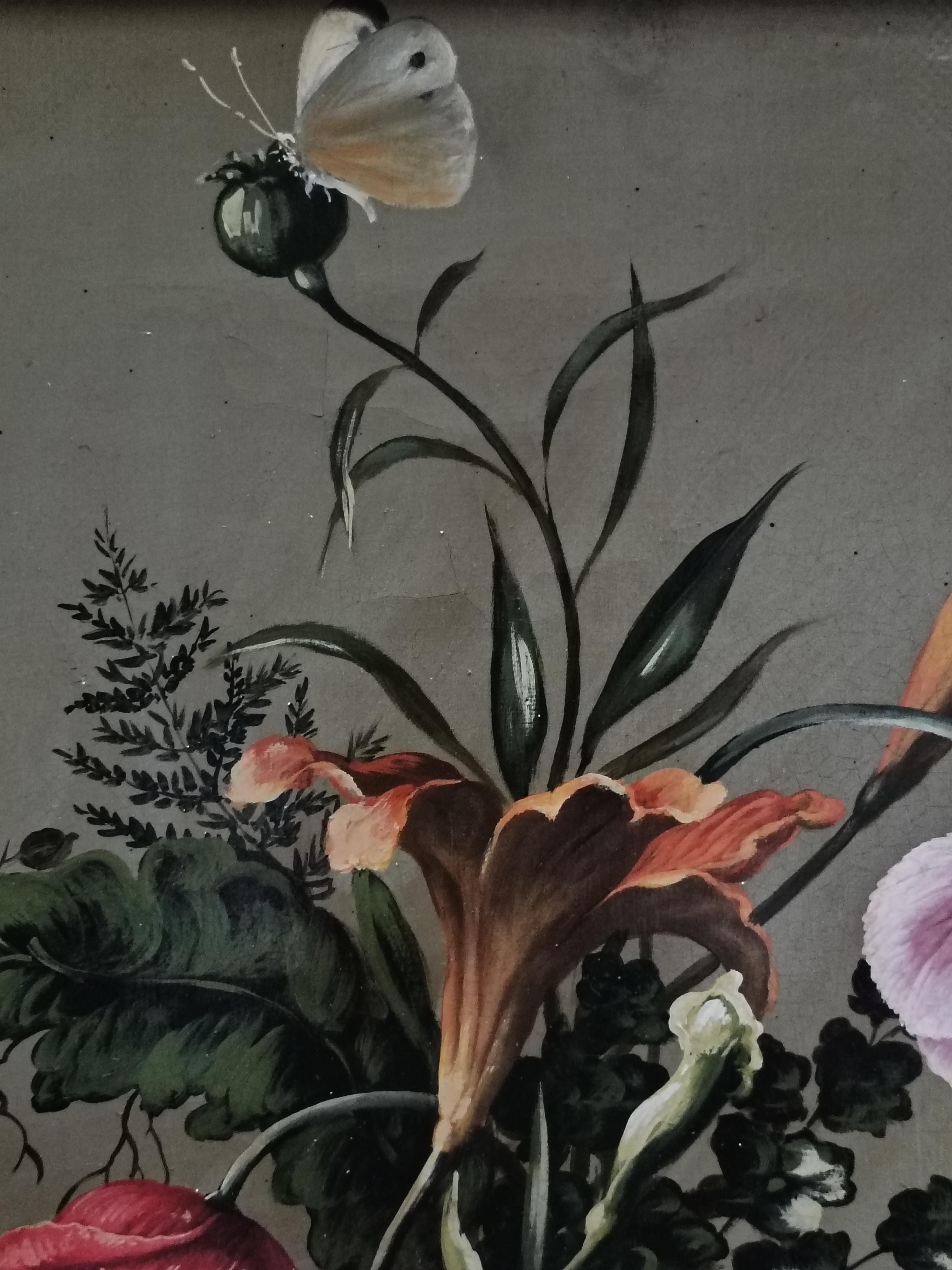 FLOWERS - Carlo De Tommasi  -  Still Life Oil on Canvas  Italian Painting For Sale 9