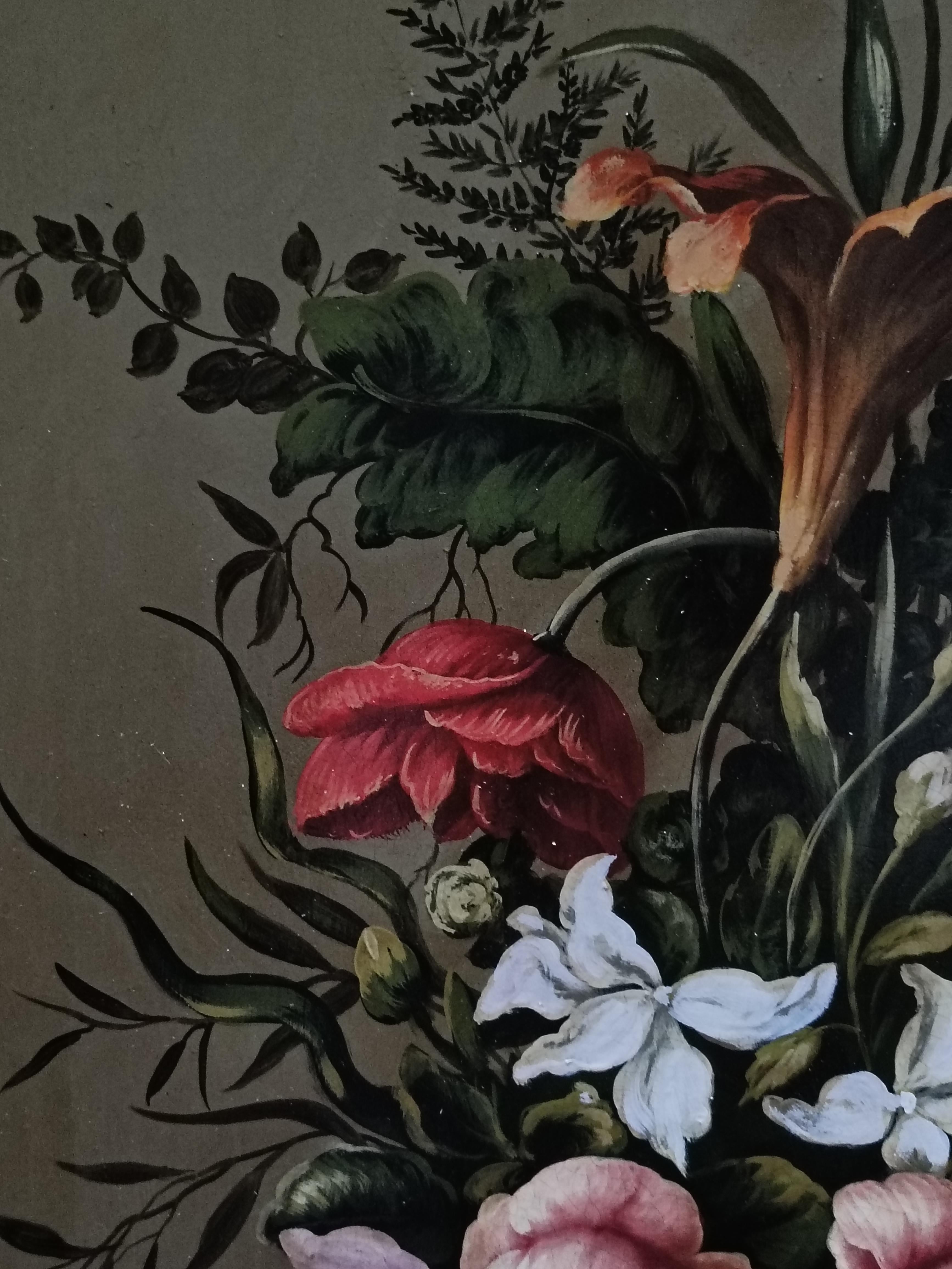 FLOWERS - Carlo De Tommasi  -  Still Life Oil on Canvas  Italian Painting For Sale 11
