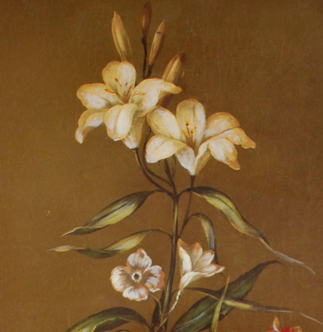 FLORES - Carlo De Tommasi  - Bodegón Óleo sobre lienzo Pintura italiana en venta 2