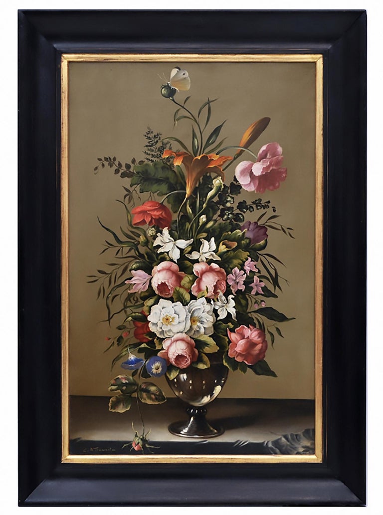 Flowers - Carlo De Tommasi Italia 2007 - Oil on canvas cm. 80x50
Frame available on request from our workshop.
In this precious oil painting, Carlo De Tommasi is inspired by the Dutch compositions of Dutchman Jan Van Os.
The mastery of De Tommasi