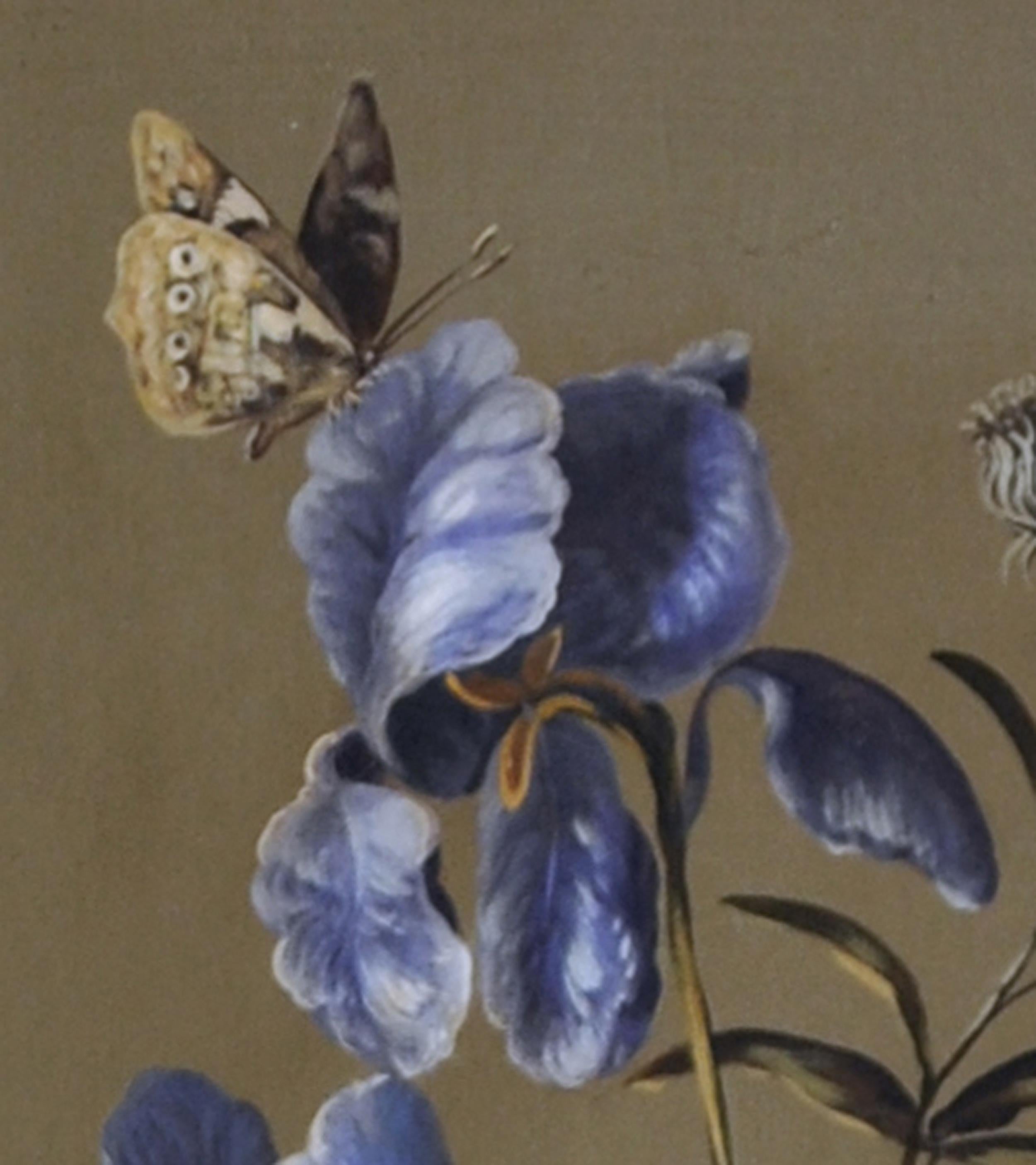 FLOWERS – Dutch School –  Italienisches Stilleben Öl auf Leinwand Gemälde (Braun), Still-Life Painting, von Carlo De Tommasi