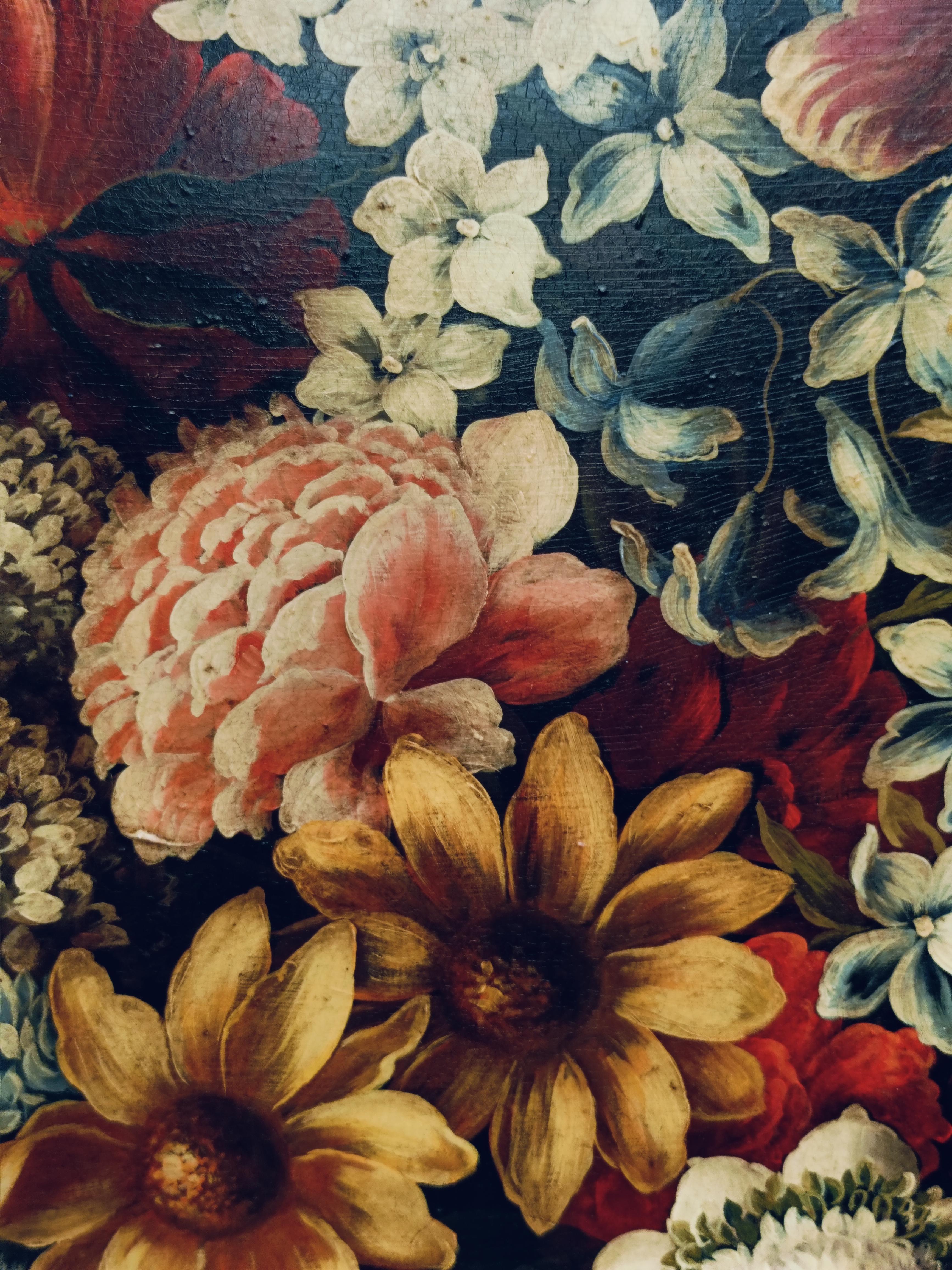 FLORES - A la manera de A.Bosschaer Óleo sobre lienzo Bodegón italiano en venta 8