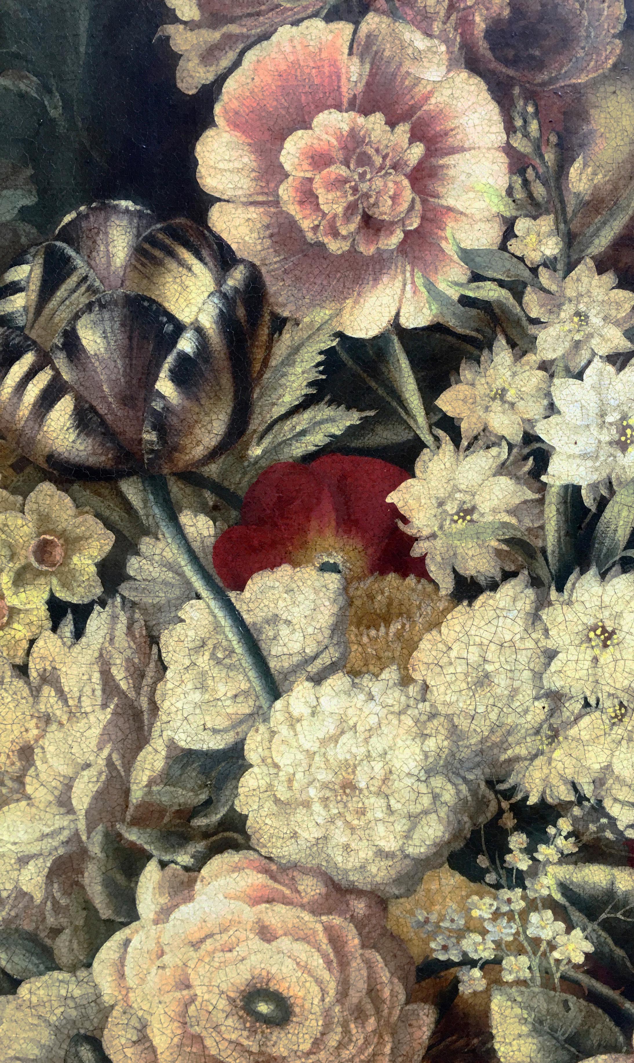 FLOWERS -Dutch School - Italian Still Life Oil on Canvas Painting For Sale 1