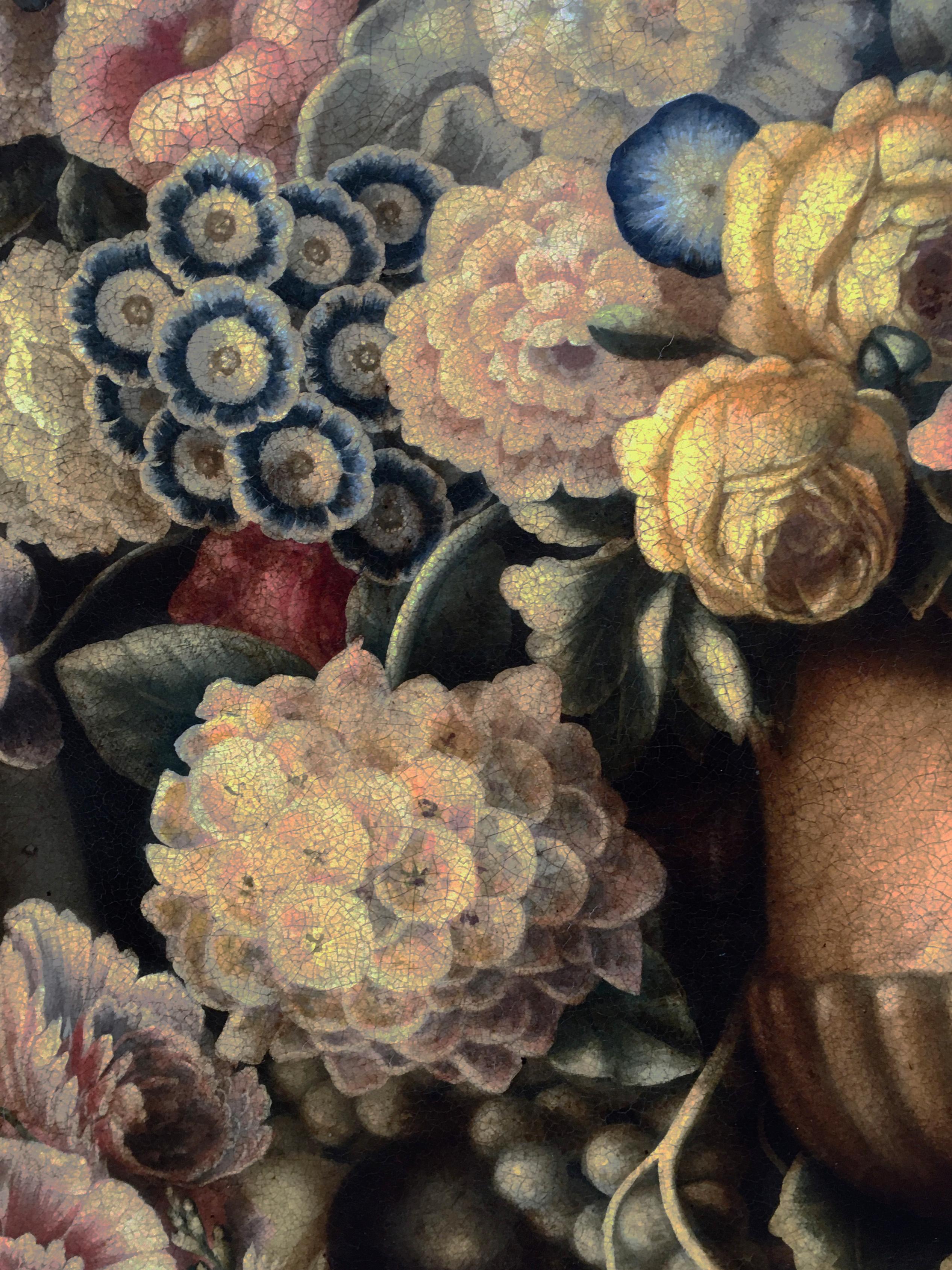 FLOWERS -Dutch School - Italian Still Life Oil on Canvas Painting For Sale 2