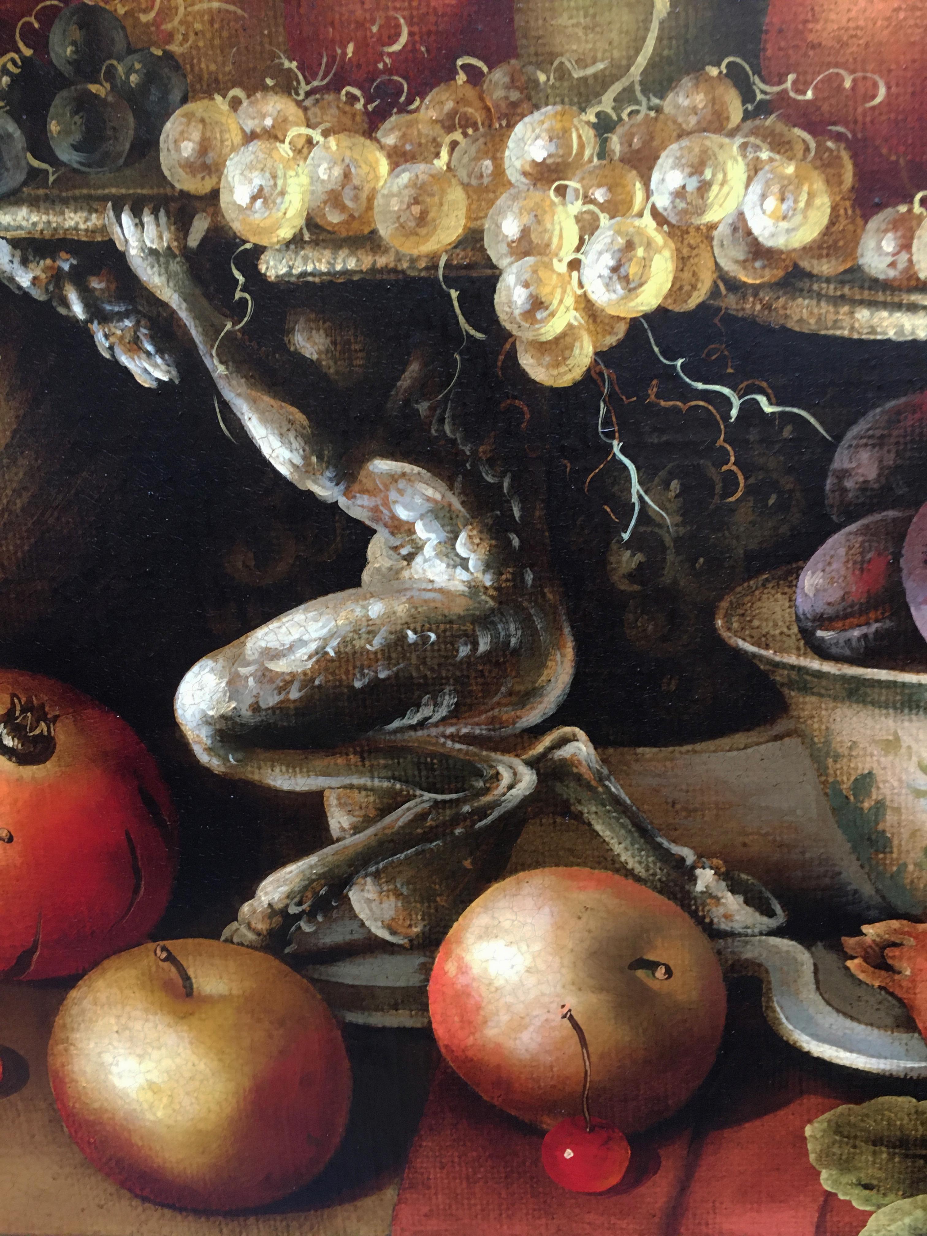 TRIUMPH OF FRUIT - Carlo De Tommasi - Oil on Canvas Painting Italy For Sale 8