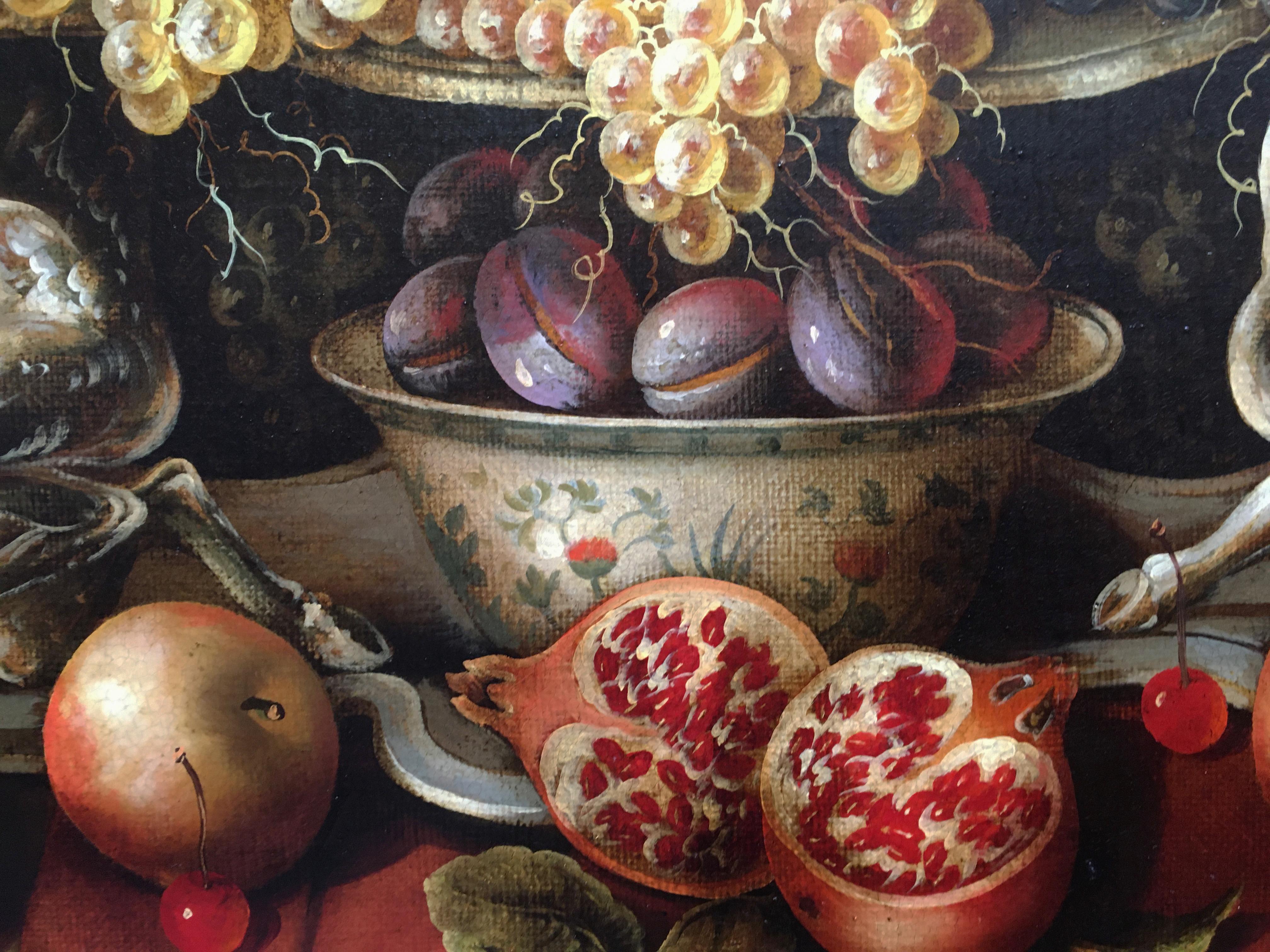 TRIUMPH OF FRUIT - Carlo De Tommasi - Oil on Canvas Painting Italy For Sale 9