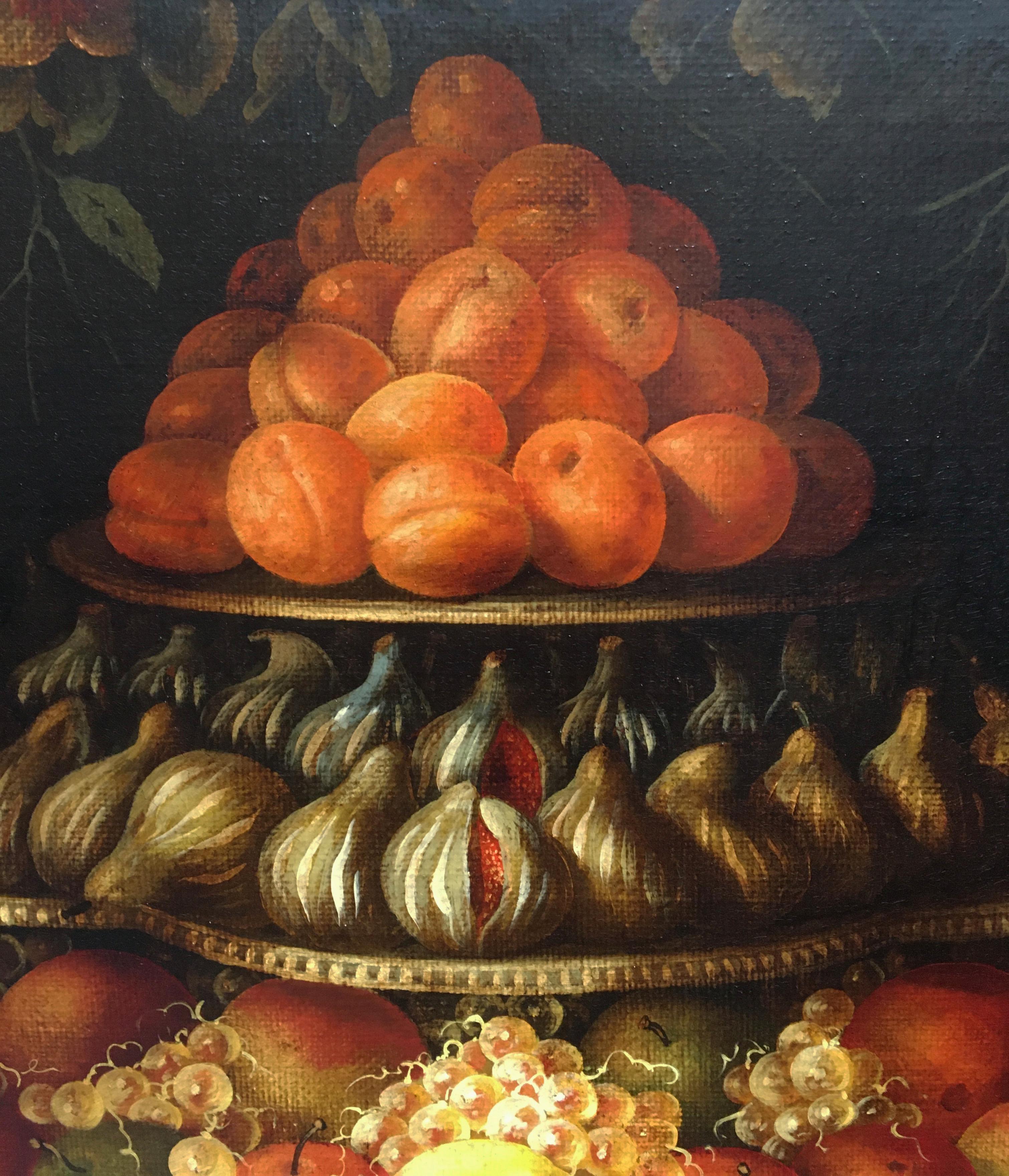 TRIUMPH OF FRUIT - Carlo De Tommasi - Oil on Canvas Painting Italy For Sale 6