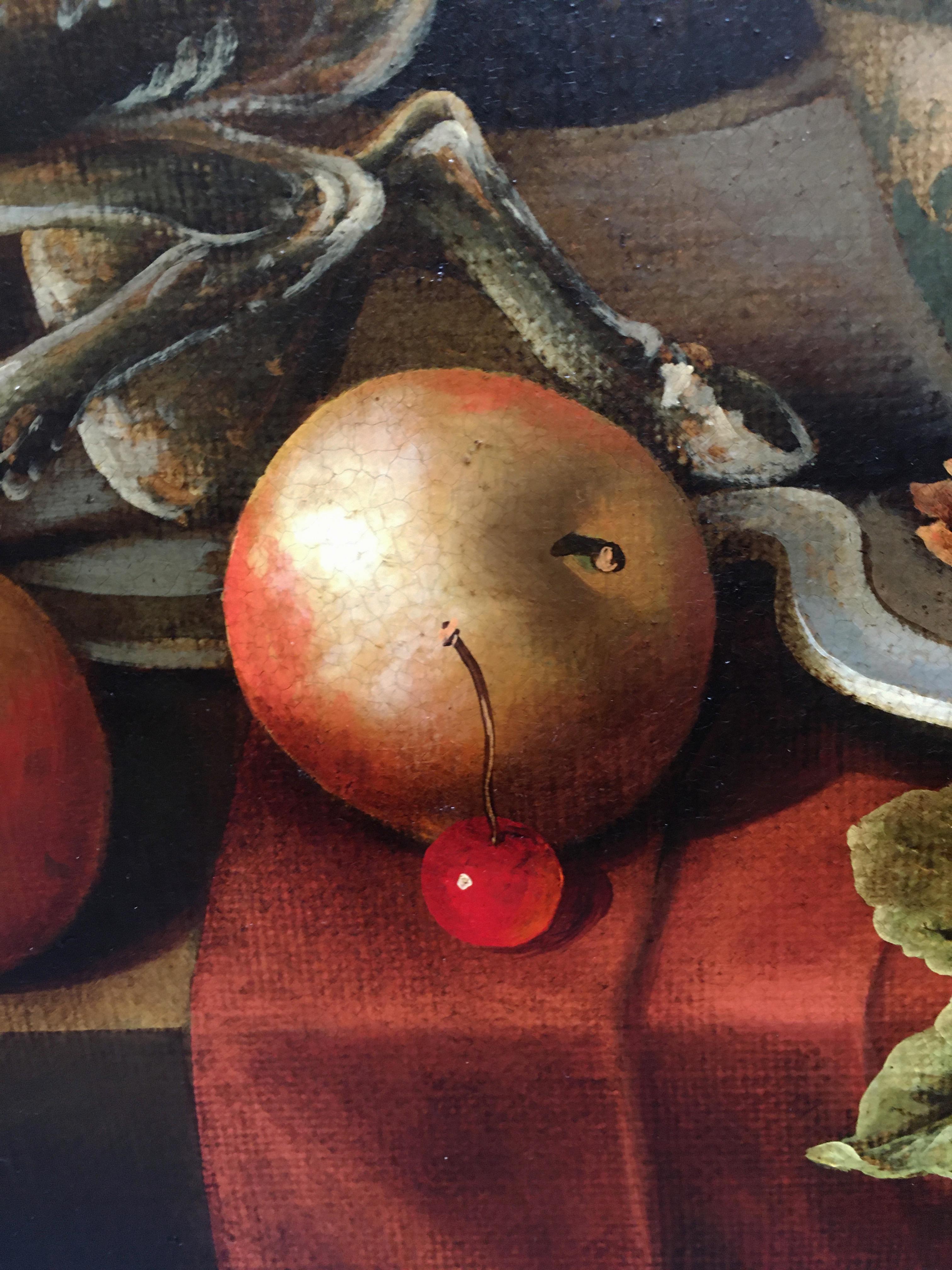 TRIUMPH OF FRUIT - Carlo De Tommasi - Oil on Canvas Painting Italy For Sale 7