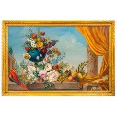 Carlo De Tommasi "Study with Flowers and Parrot"