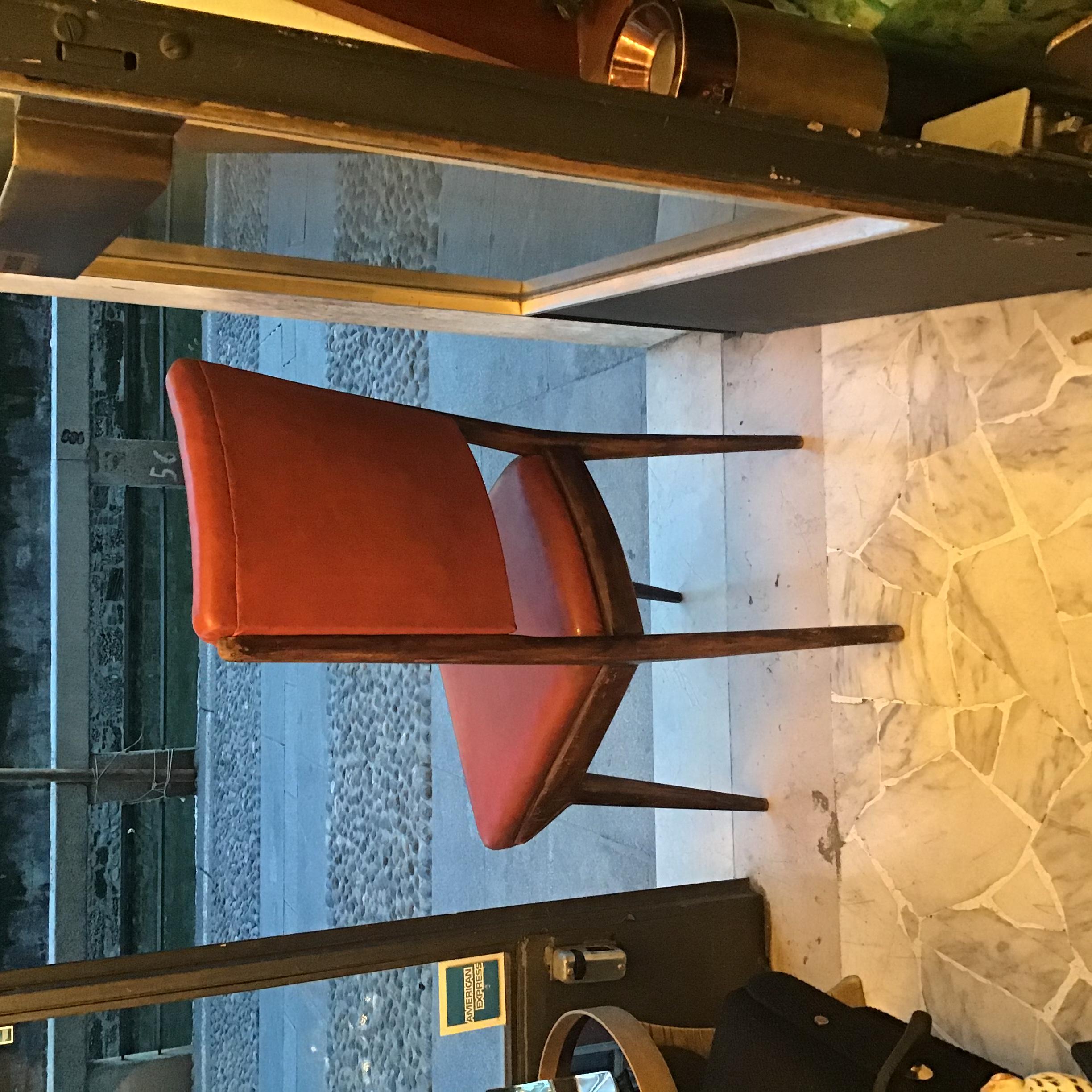 Carlo DeCarli Desk Chair Wood Sky Padding 1950 italy  For Sale 12