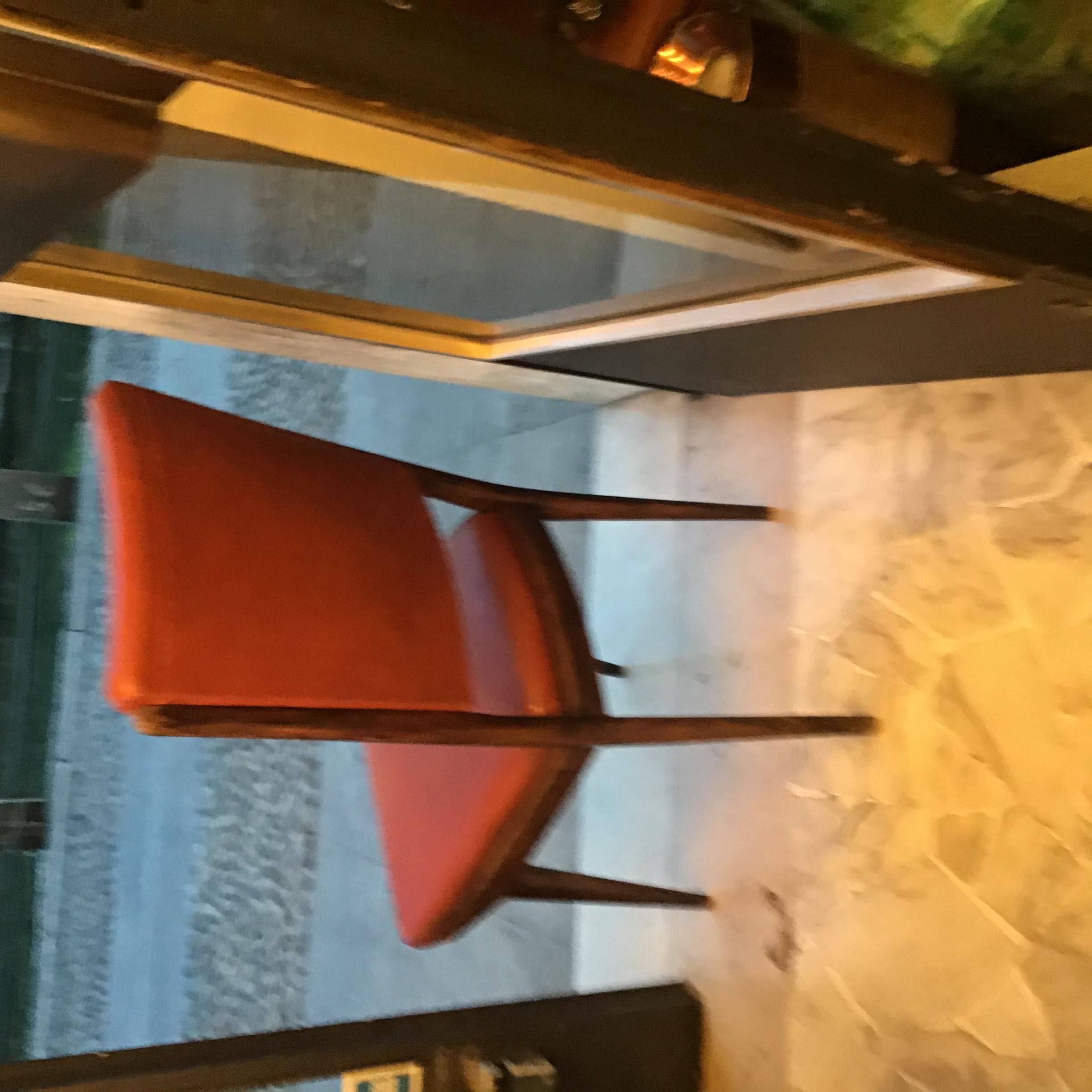 Carlo DeCarli Desk Chair Wood Sky Padding 1950 italy  For Sale 13