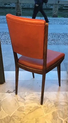 Carlo DeCarli Desk Chair Wood Sky Padding 1950 italy