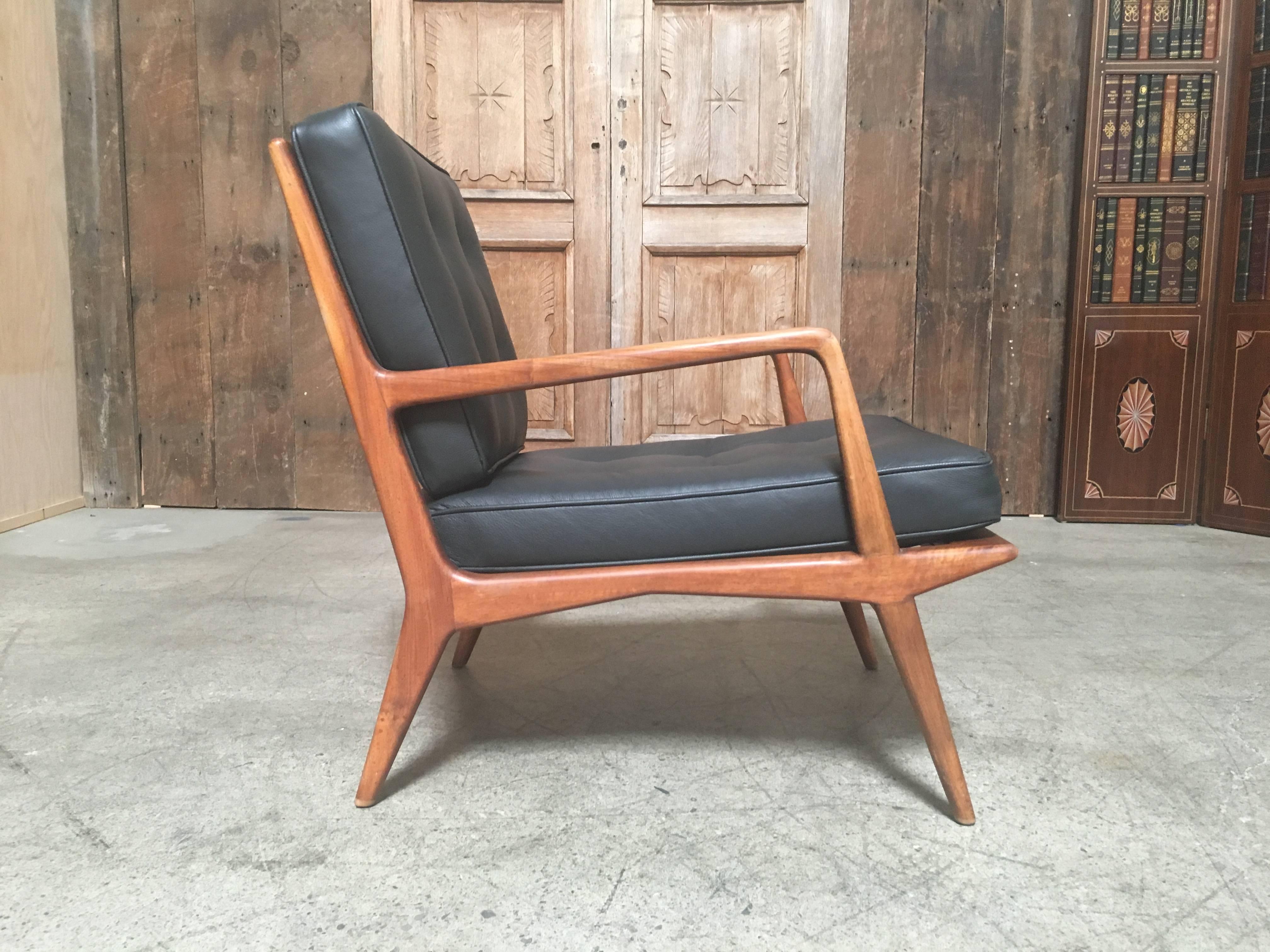 Leather Carlo di Carli Lounge Chair for M. Singer & Sons, 1950s