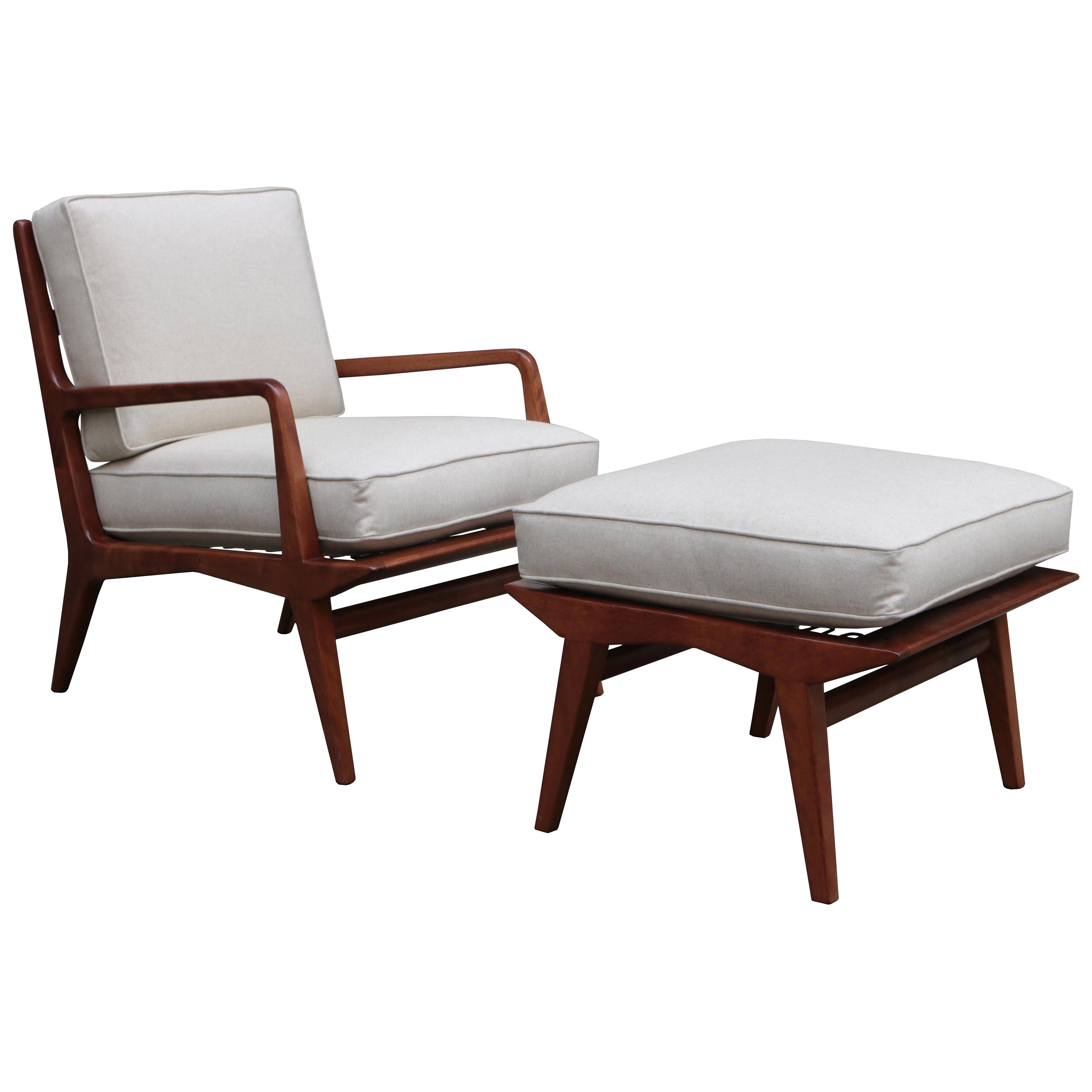 Carlo di Carli Mid-Century Modern Lounge Chair and Ottoman