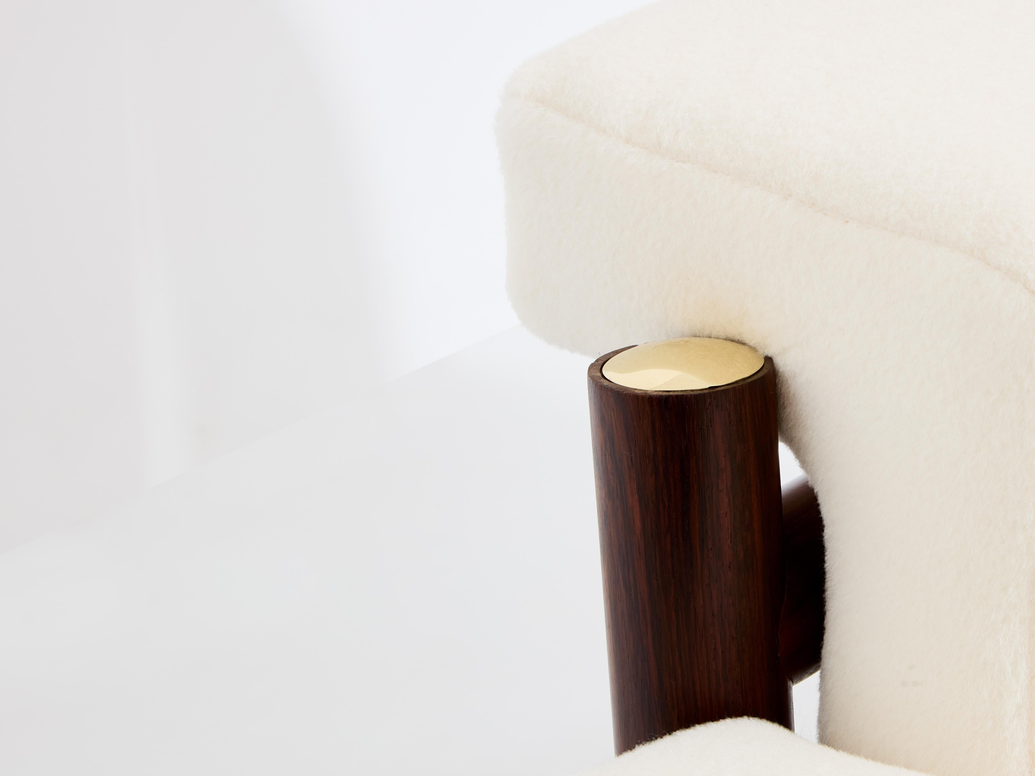 Carlo Di Carli pair of armchairs rosewood brass leather 1966 For Sale 5