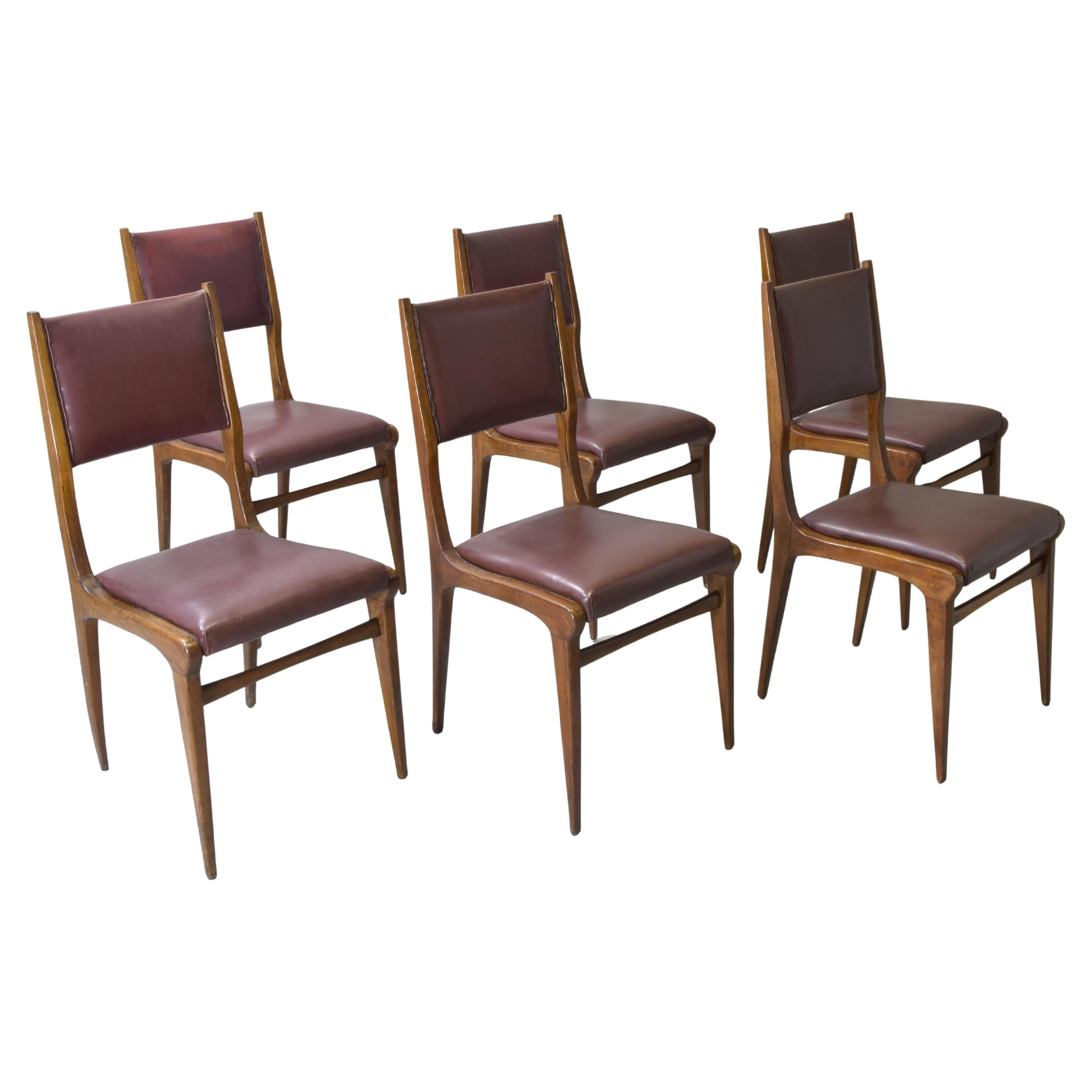 Carlo Di Carli six chairs 1950s.
