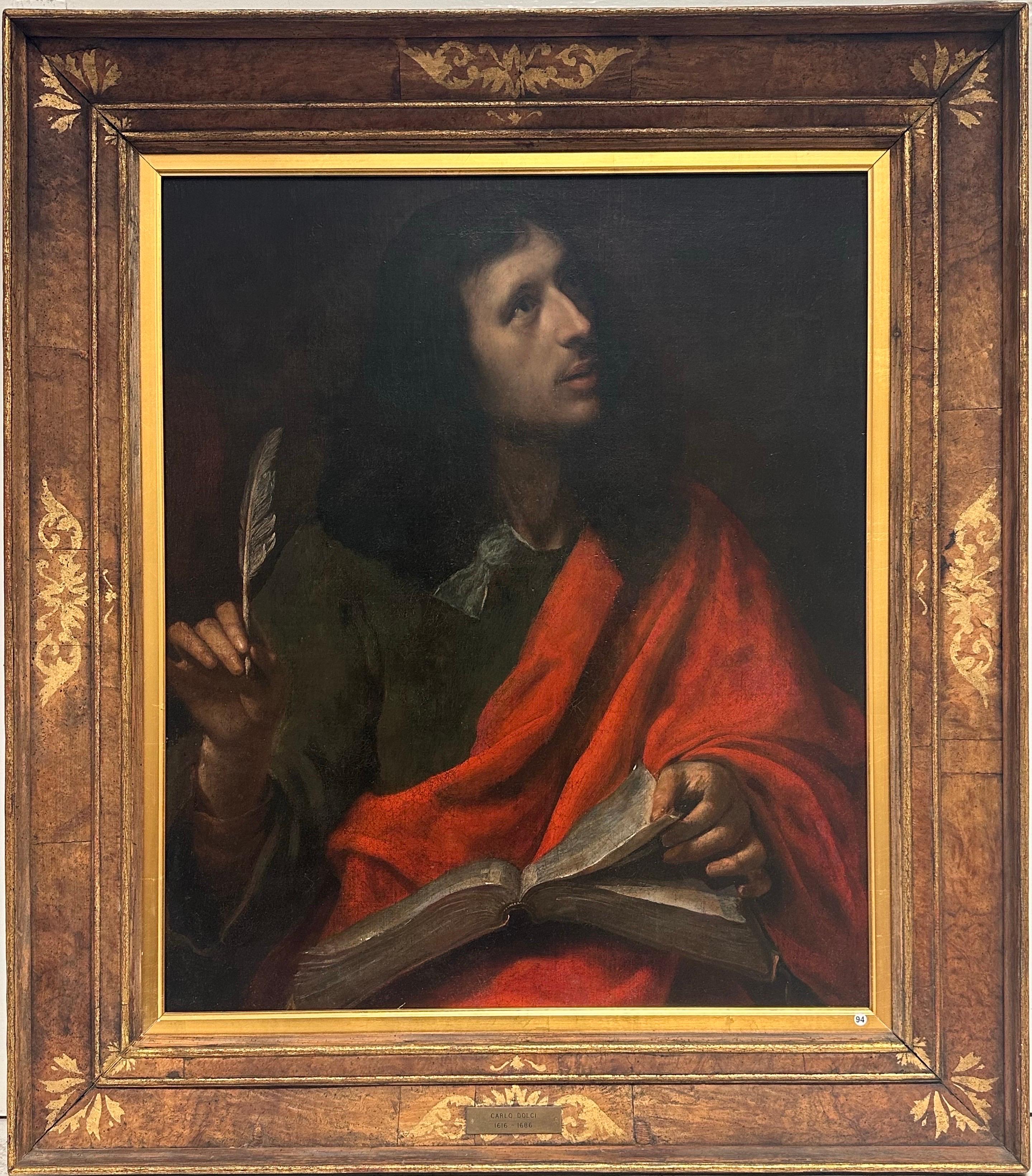 Pregevole dipinto a olio di St. Johns, barocco fiorentino del XVII secolo. - Painting di Carlo Dolci