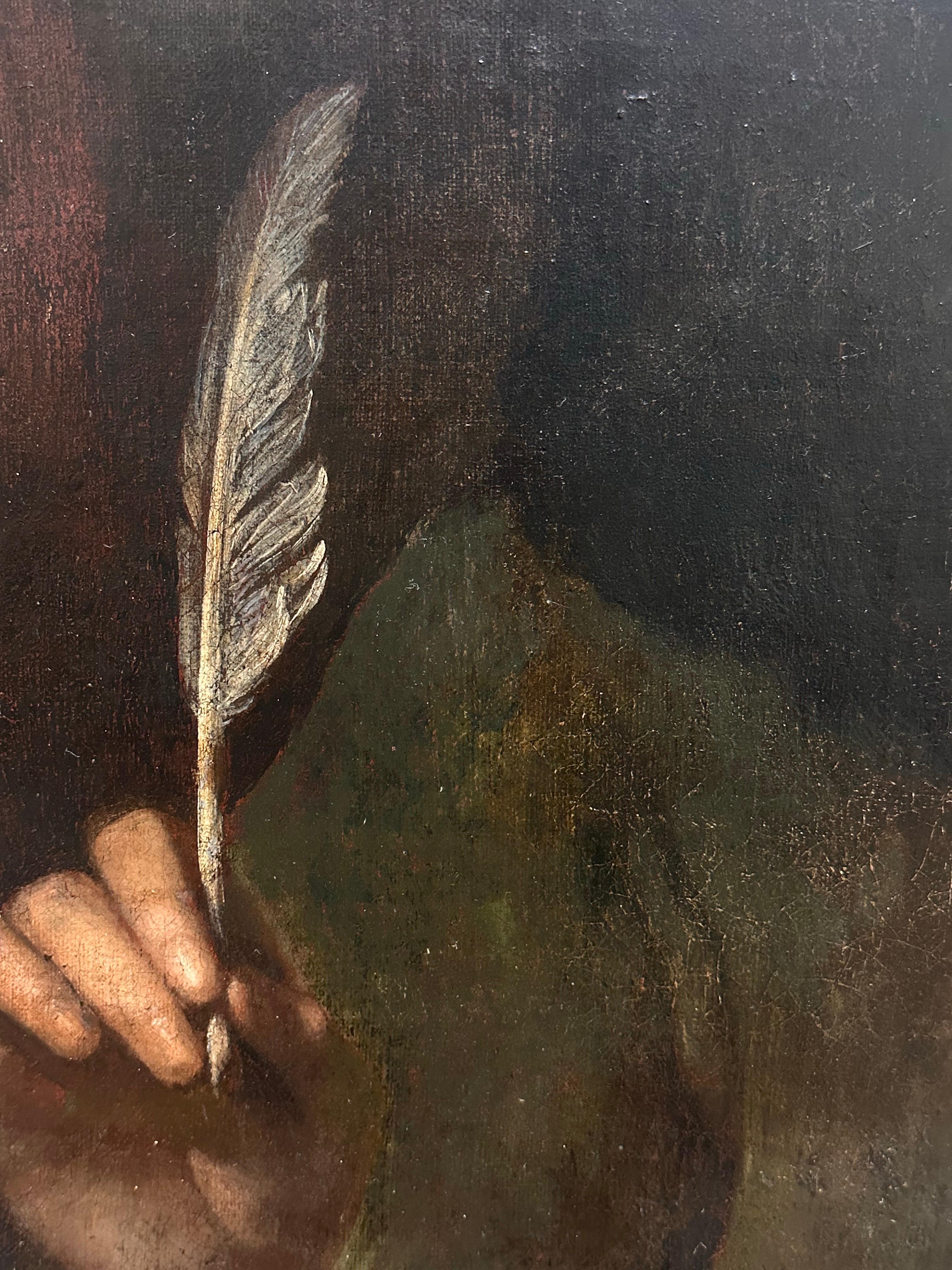 Pregevole dipinto a olio di St. Johns, barocco fiorentino del XVII secolo. in vendita 4