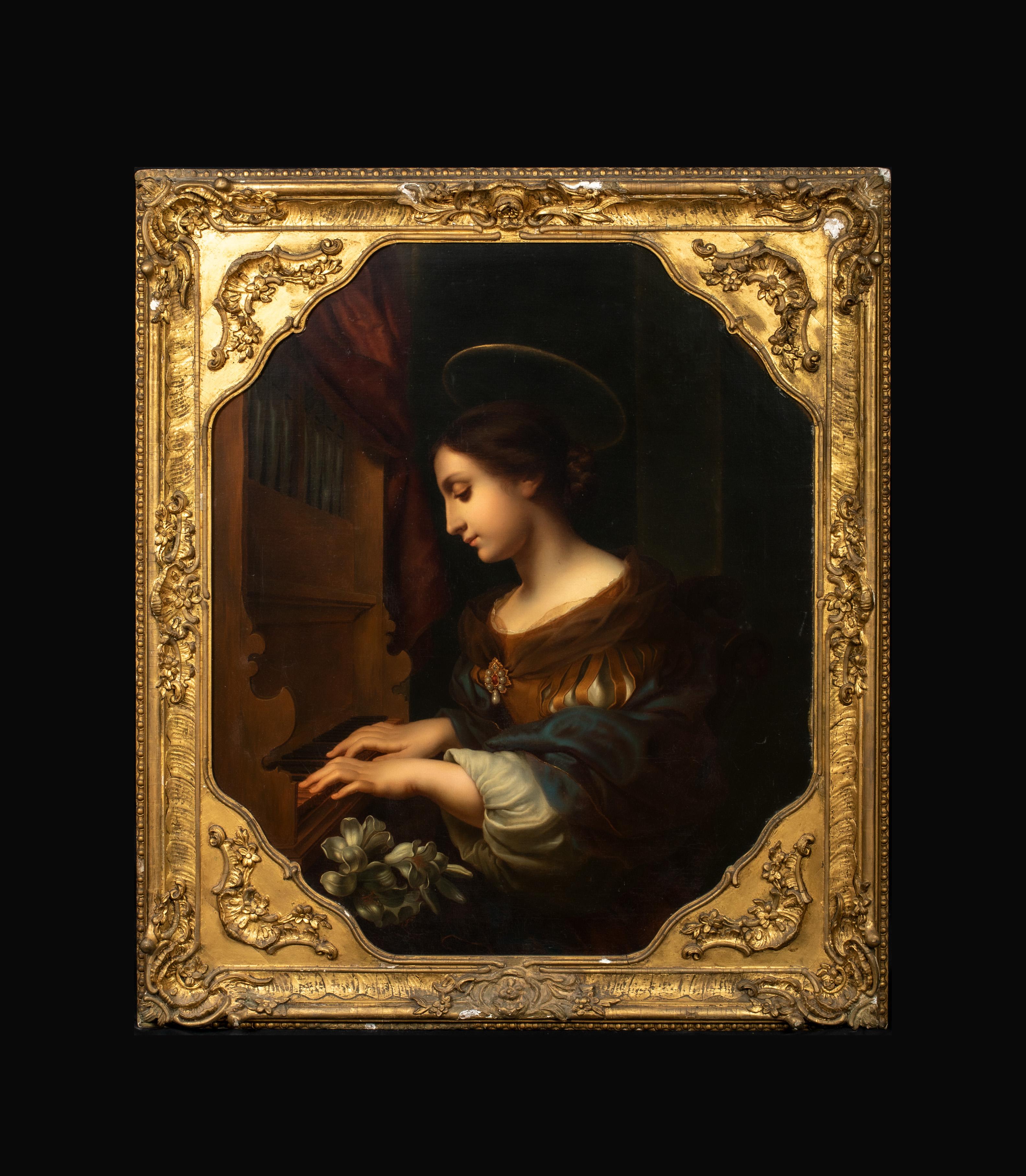 Saint Cecilia Playing The Piano, 17th Century - Painting by Carlo Dolci