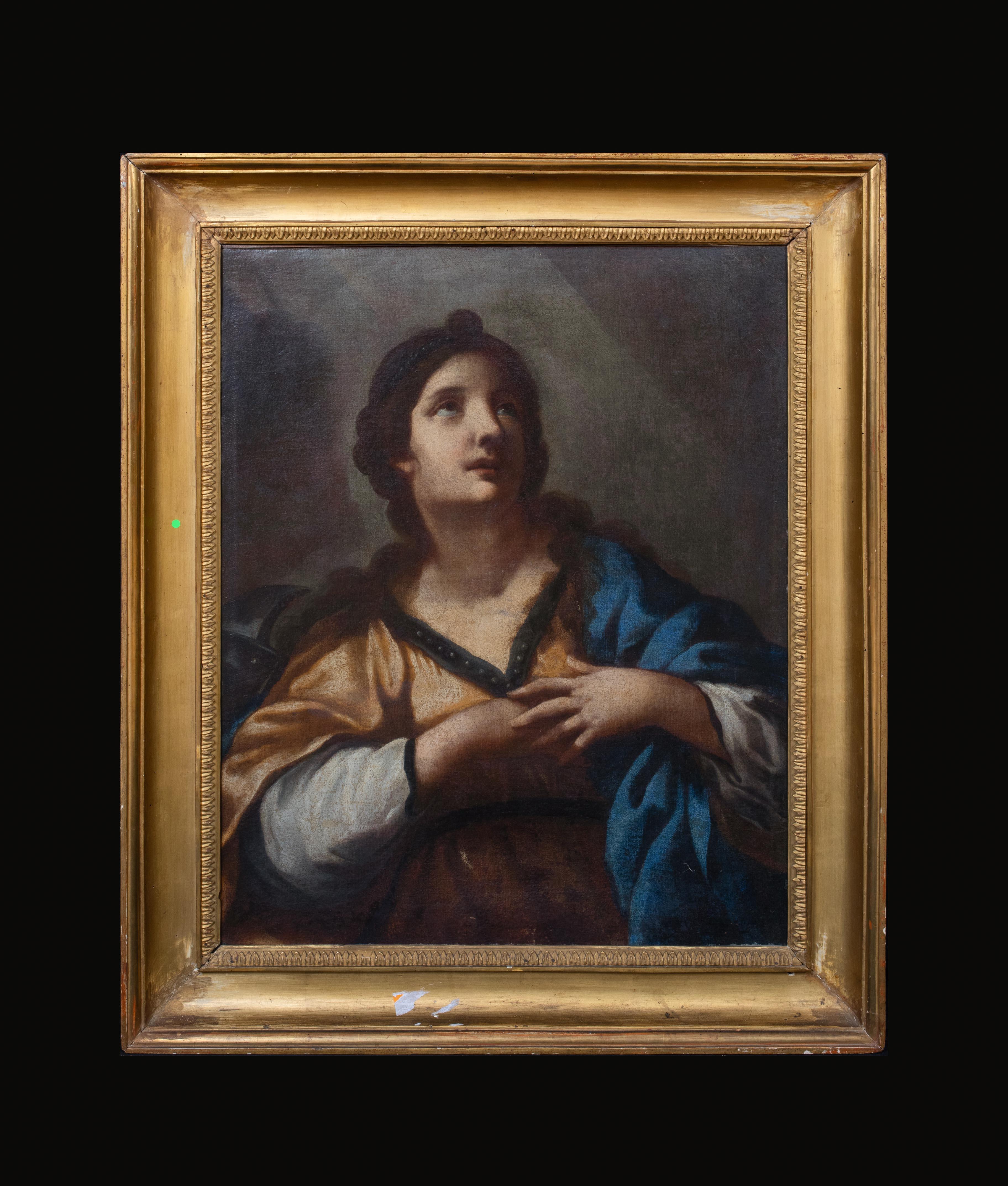 La Maddalena penitente, 17° secolo  cerchio di CARLO DOLCI (1616-1686) - Painting di Carlo Dolci 