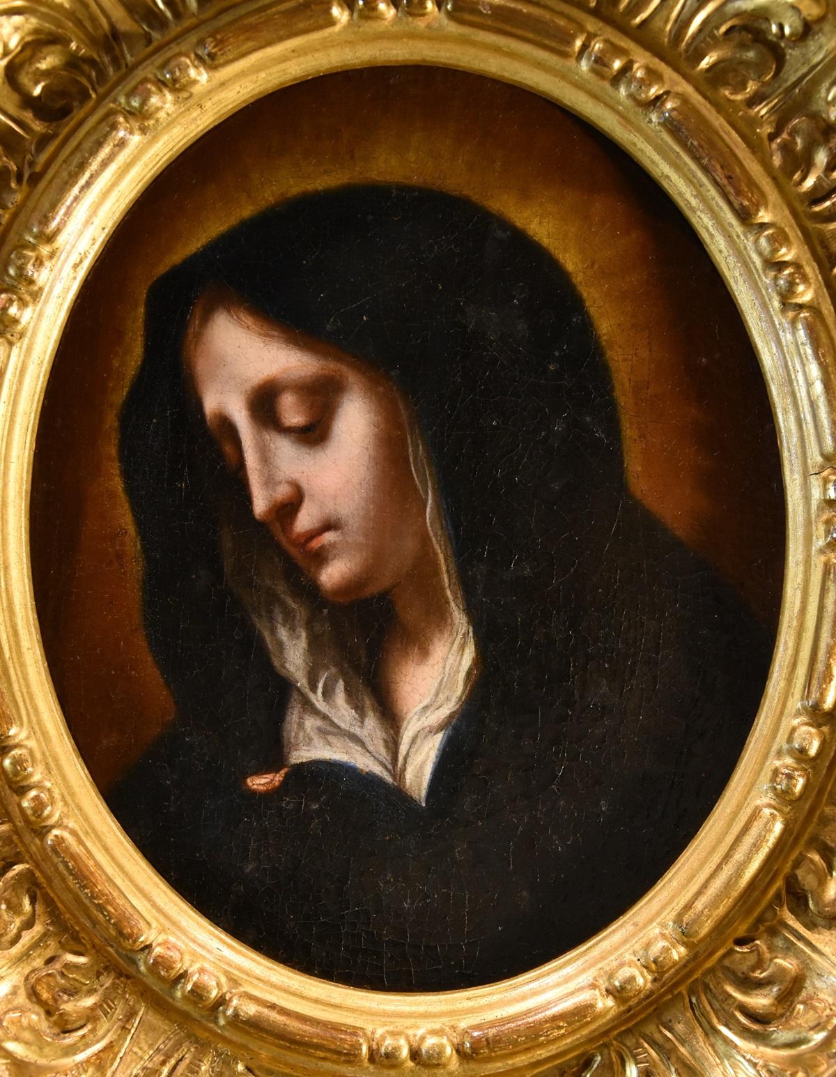Mater Dolorosa Madonna Maria Dolci Siglo XVII / XVIII Pintura Óleo sobre tabla Antiguo maestro en venta 1