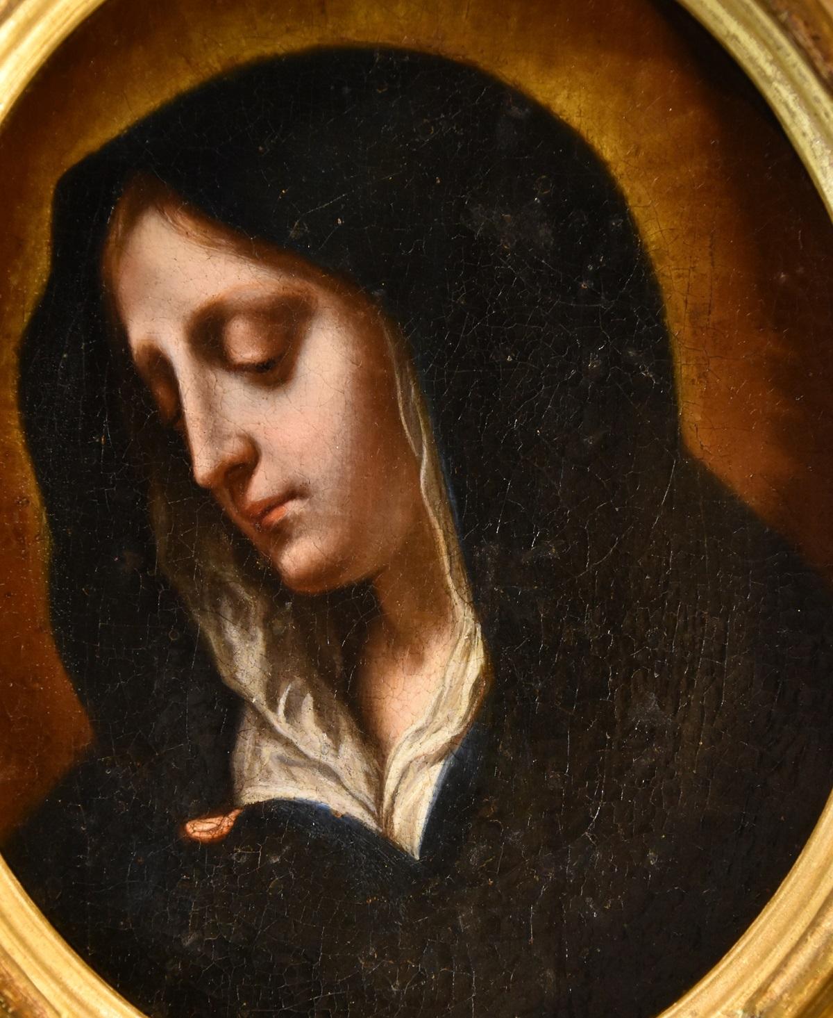 Mater Dolorosa Madonna Maria Dolci Siglo XVII / XVIII Pintura Óleo sobre tabla Antiguo maestro en venta 3