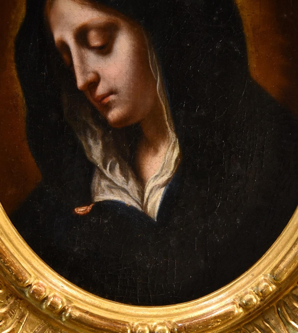 Mater Dolorosa Madonna Maria Dolci Siglo XVII / XVIII Pintura Óleo sobre tabla Antiguo maestro en venta 4