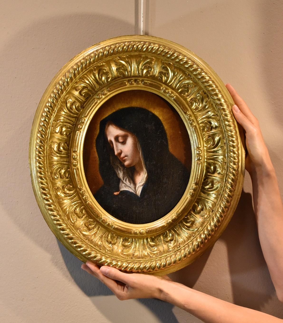 Mater Dolorosa Madonna Maria Dolci Siglo XVII / XVIII Pintura Óleo sobre tabla Antiguo maestro en venta 6