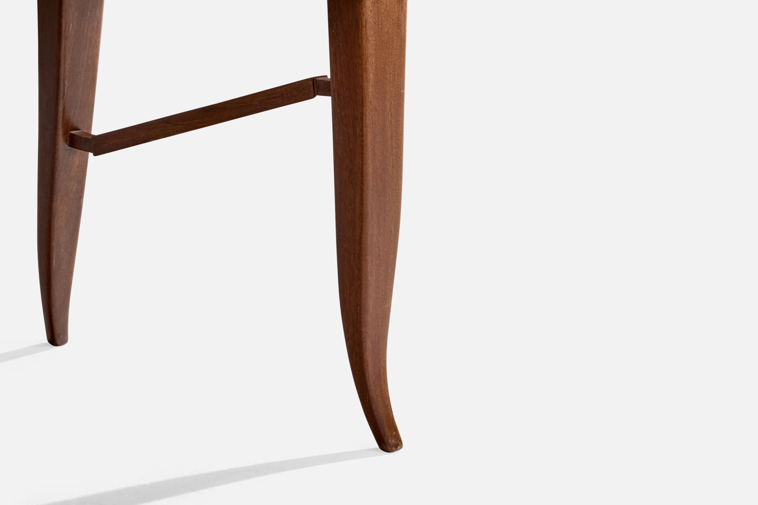 Carlo Enrico Rava Attribution, chaise d'appoint, noyer, simili cuir, Italie, années 1940 en vente 5