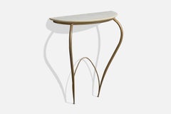 Carlo Enrico Rava, Console Table, Brass, Marble, Italy, 1950s