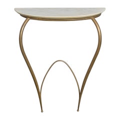 Carlo Enrico Rava, Console Table, Brass, Marble, Italy, 1950s