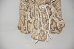 Carlo Falchi Shades of Creams and Gray Pylon Skin Crossbody Shoulder Bag