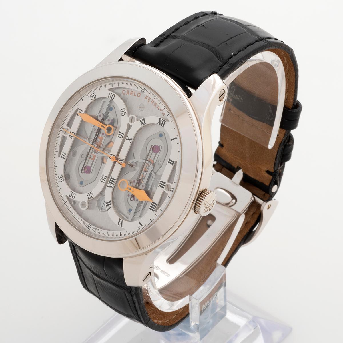 Women's or Men's Carlo Ferrara Zapphiro P Regulatore Limited Edition, 18K White Gold, Full Set...