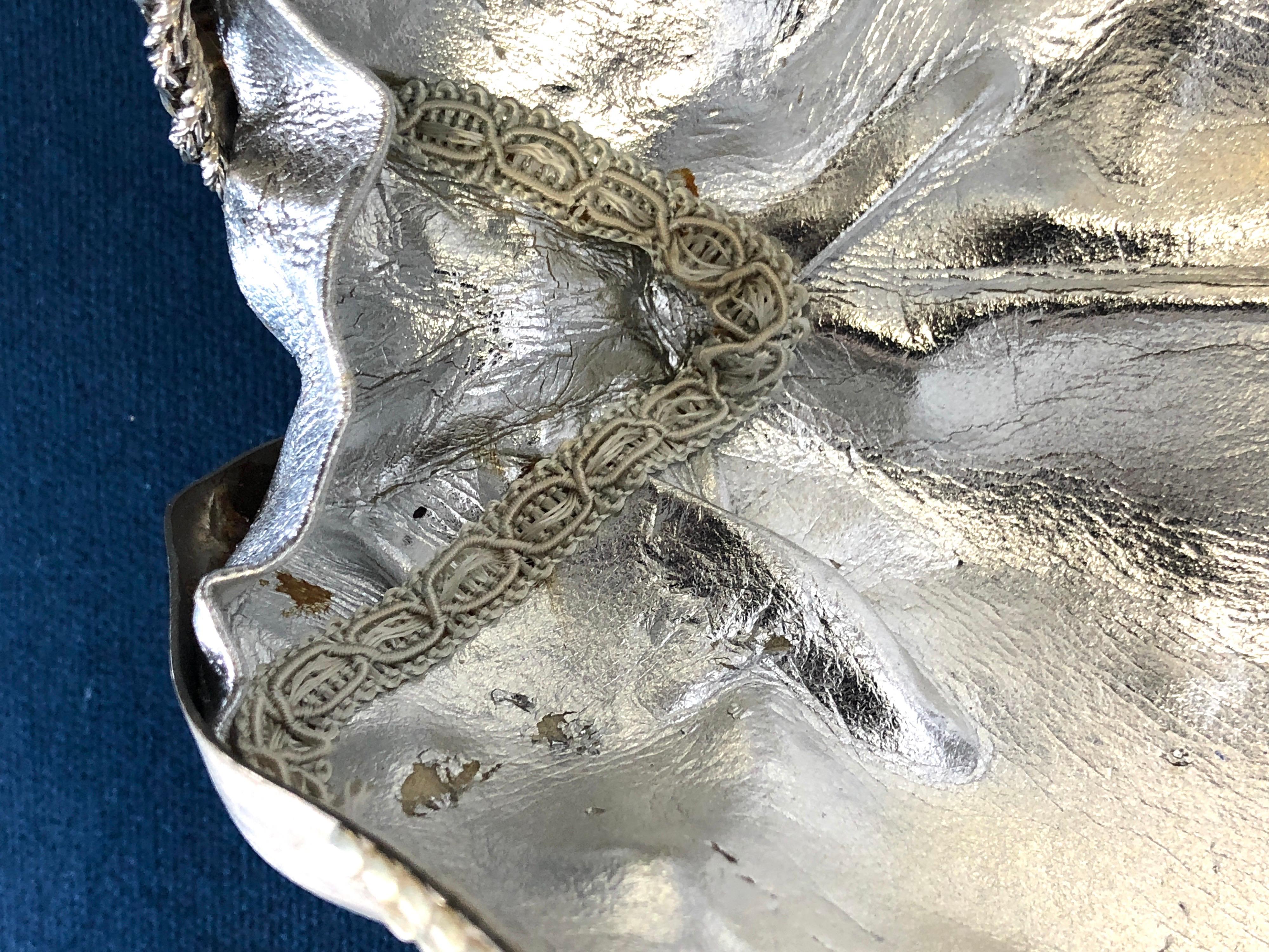 Late 20th Century Carlo Fiori Metal and Rhinestone Hare Clutch Bag Purse For Sale