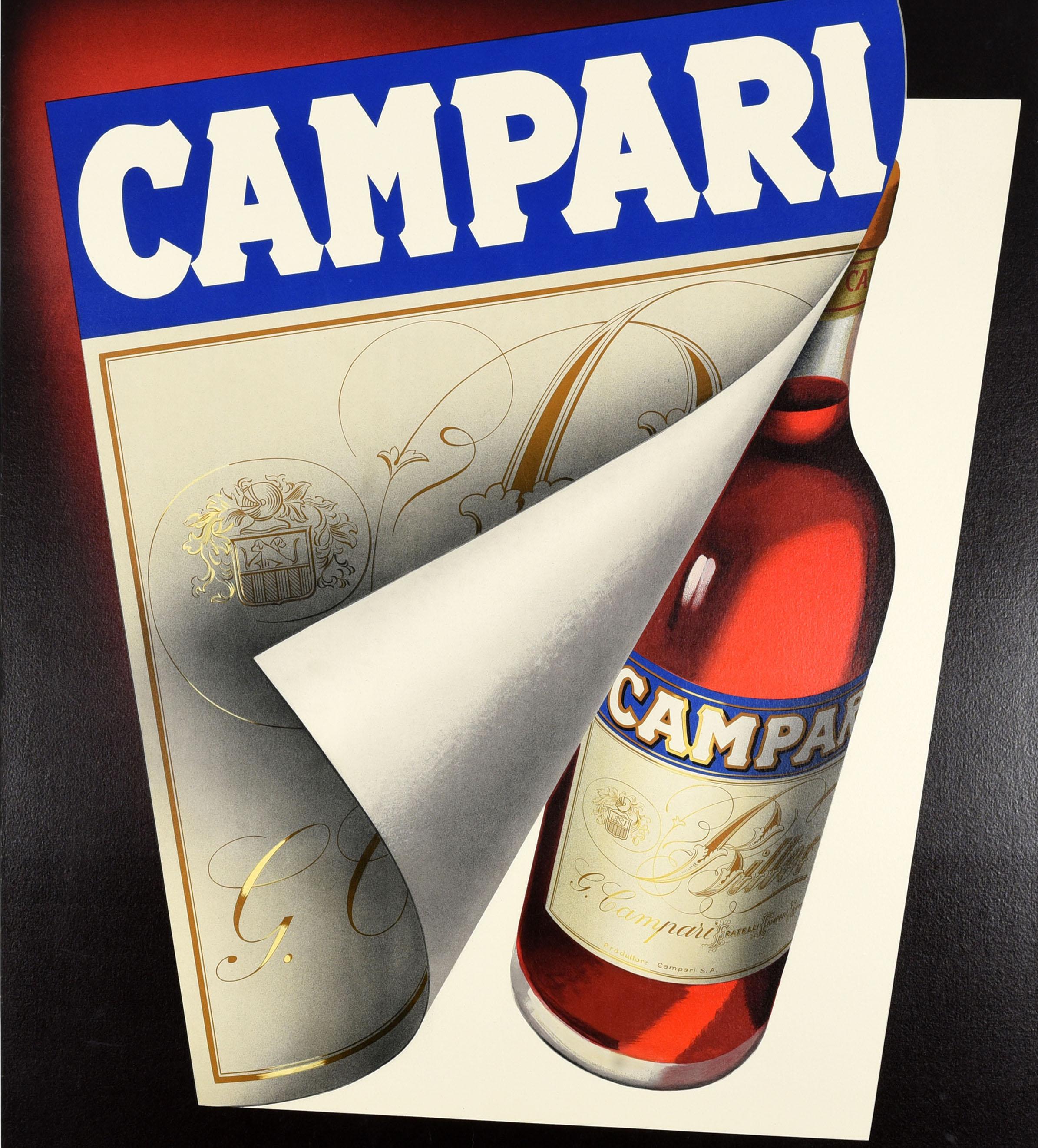 Cartel Publicitario Original Vintage Amargo Campari Aperitivo Carlo Fisanotti Fisa en venta 1