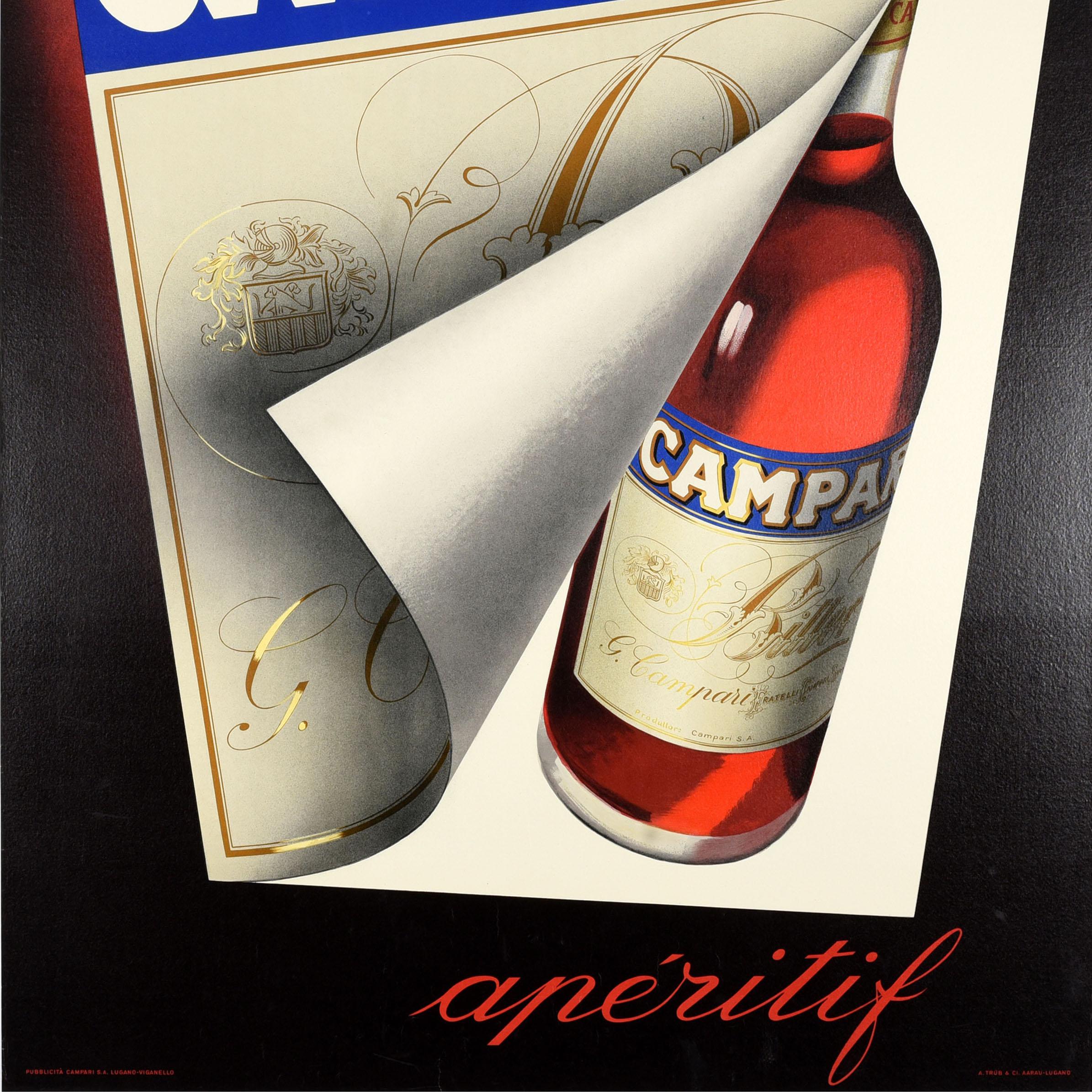 Cartel Publicitario Original Vintage Amargo Campari Aperitivo Carlo Fisanotti Fisa en venta 3