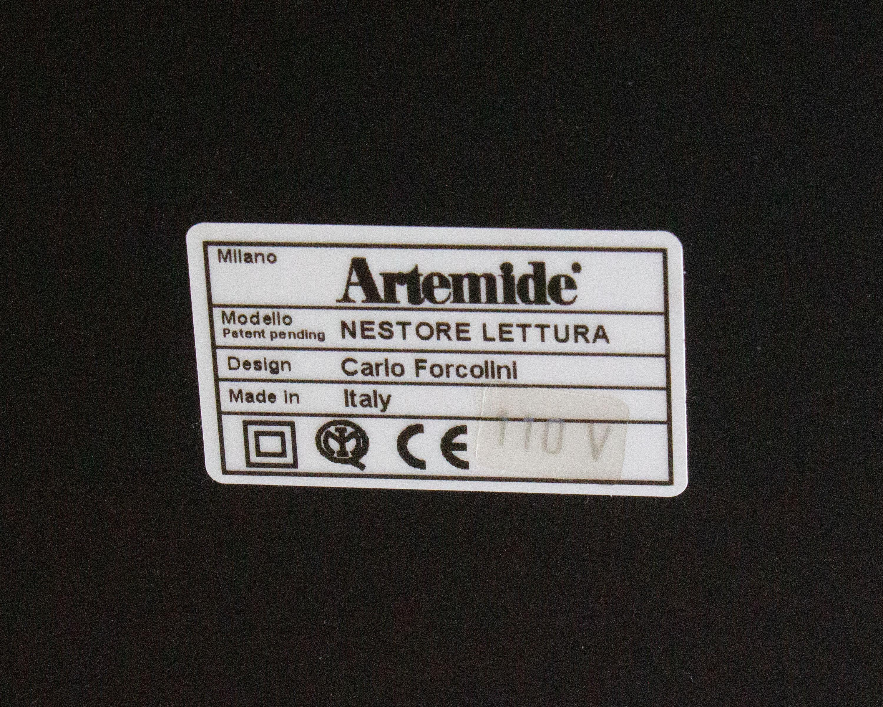 Metal Carlo Forcolini Artemide “Nestore Lettura” Postmodern Cantilever Floor Lamp For Sale