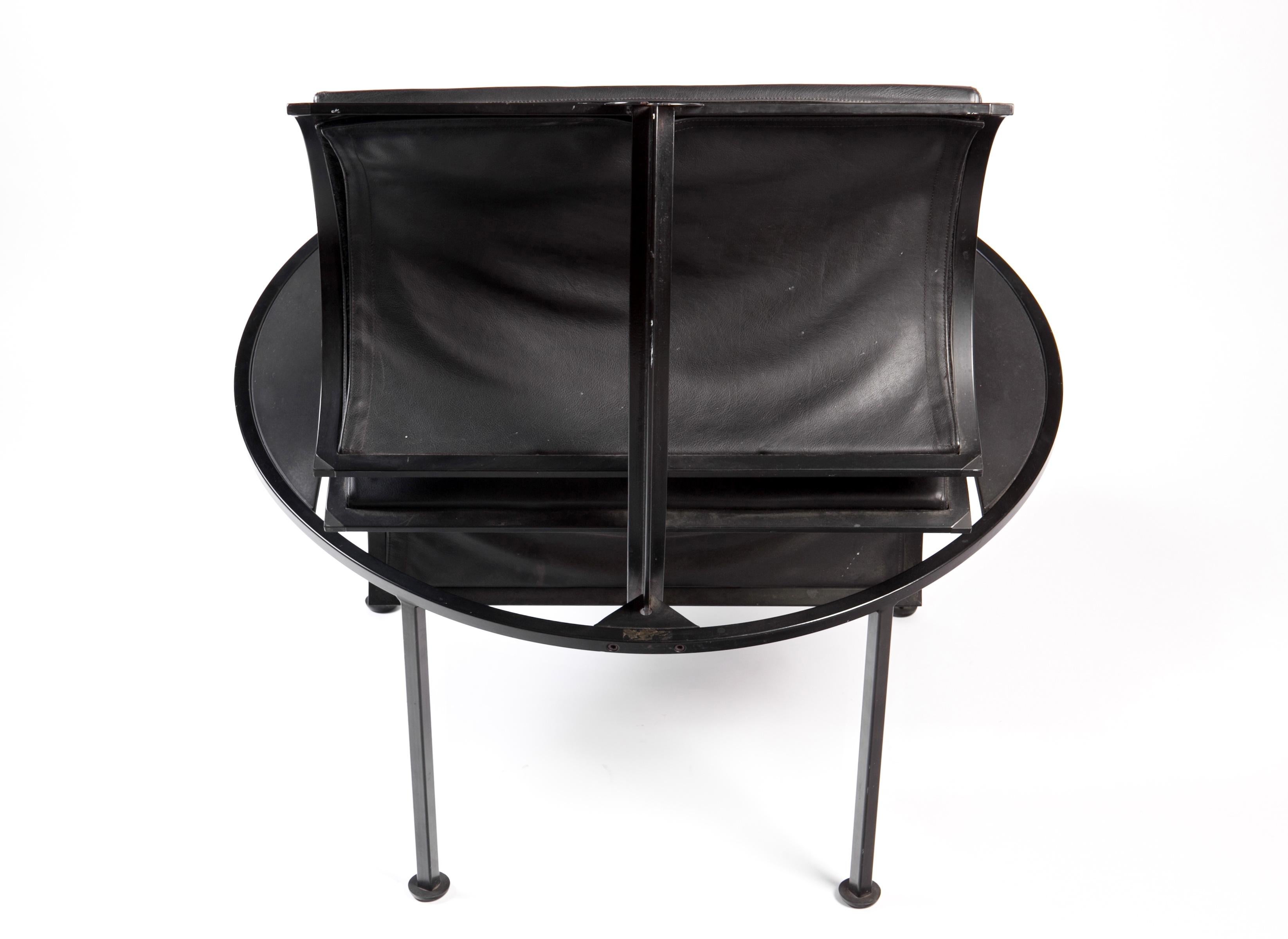 Late 20th Century Carlo Forcolini Lounge Chair and Ottoman For Sale