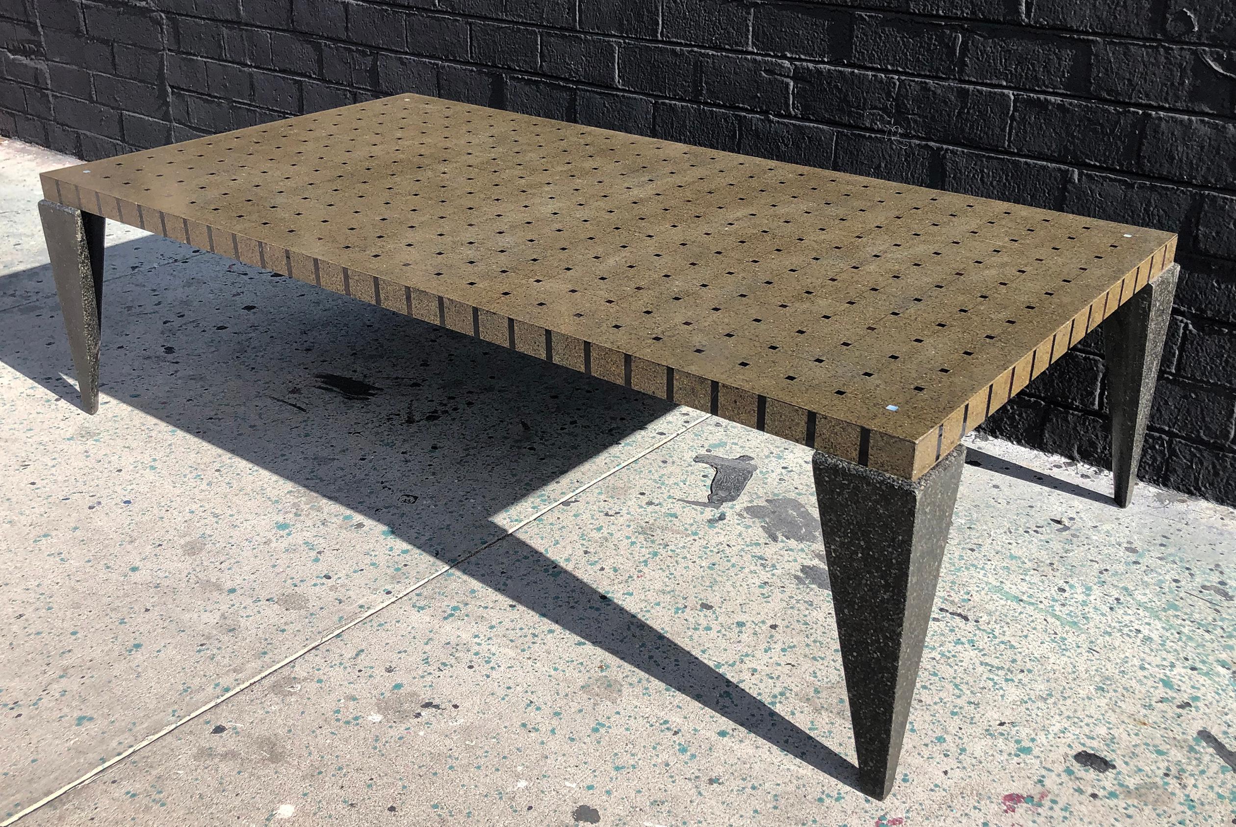 Carlo Furniture Brass Terrazzo Postmodern Style Coffee Table In Good Condition In Culver City, CA