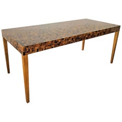 Carlo Furniture Yellow Sea Penshell Writing Table Desk