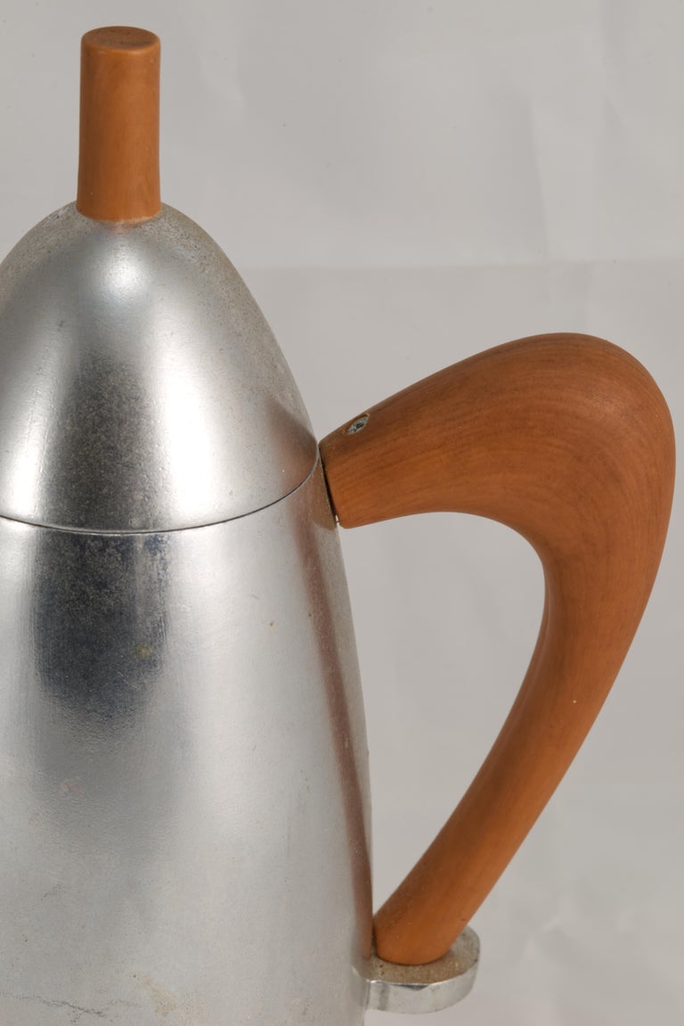 Chicca Giannini Caffettiera 1 Tazza In Alluminio – Design Made In Italy, Finitura Titanio Nero & Bianco