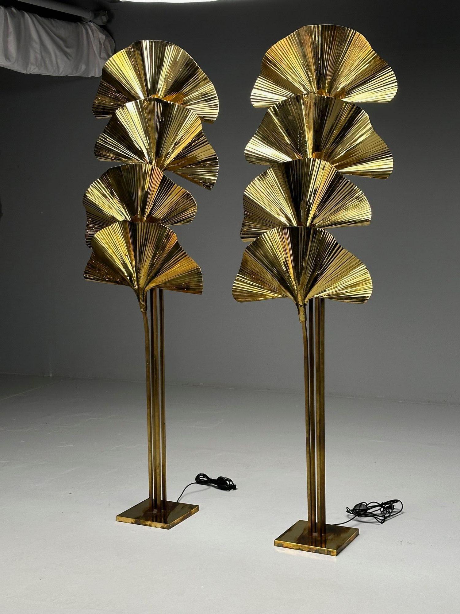 Carlo Giorgi, Bottega Gadda, Italian Mid-Century Modern, Ginko Leaf Floor Lamps For Sale 5