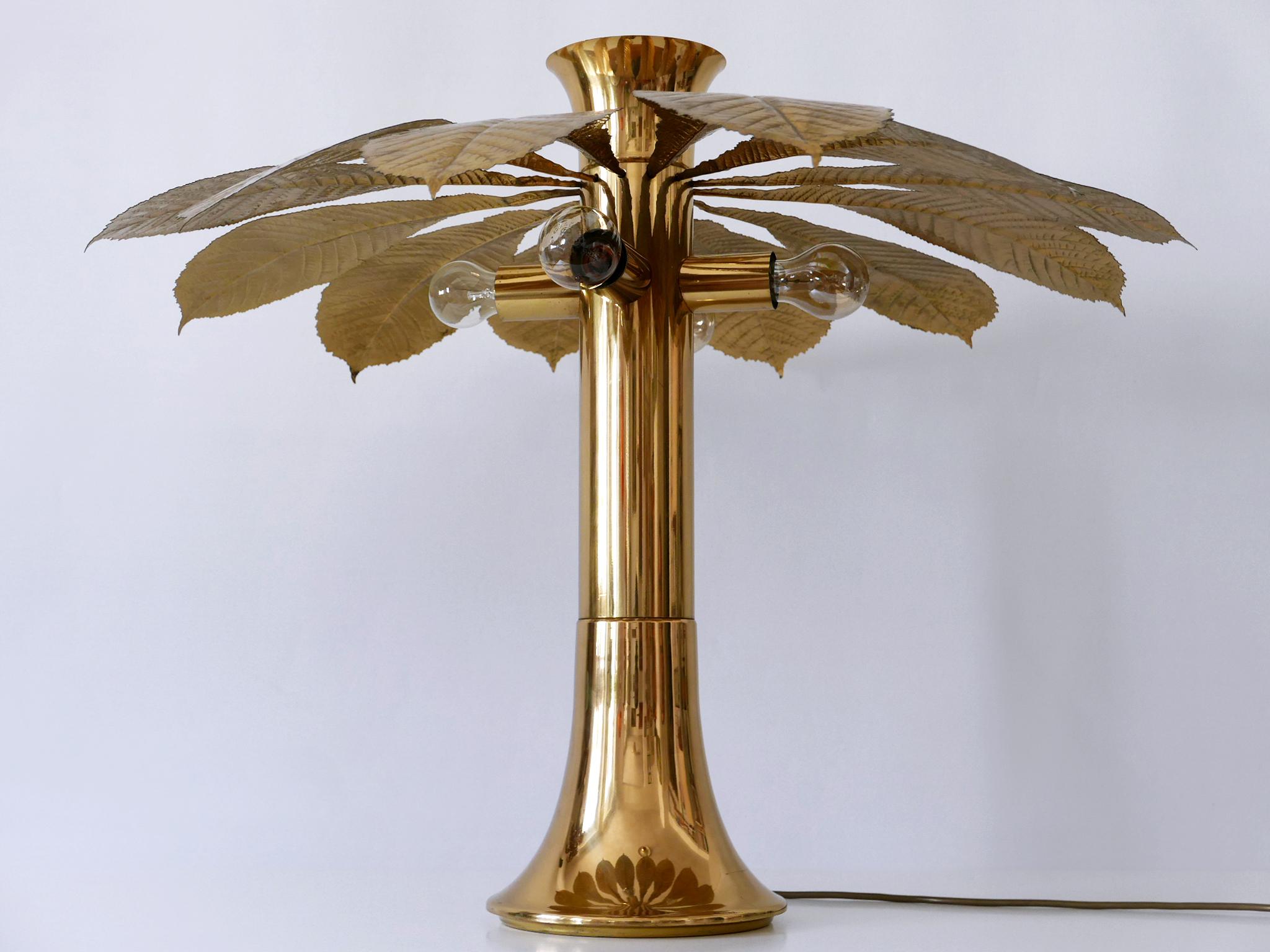Late 20th Century Amazing Carlo Giorgi Brass Table Lamp “Ippocastano” for Bottega Gadda 1970s For Sale
