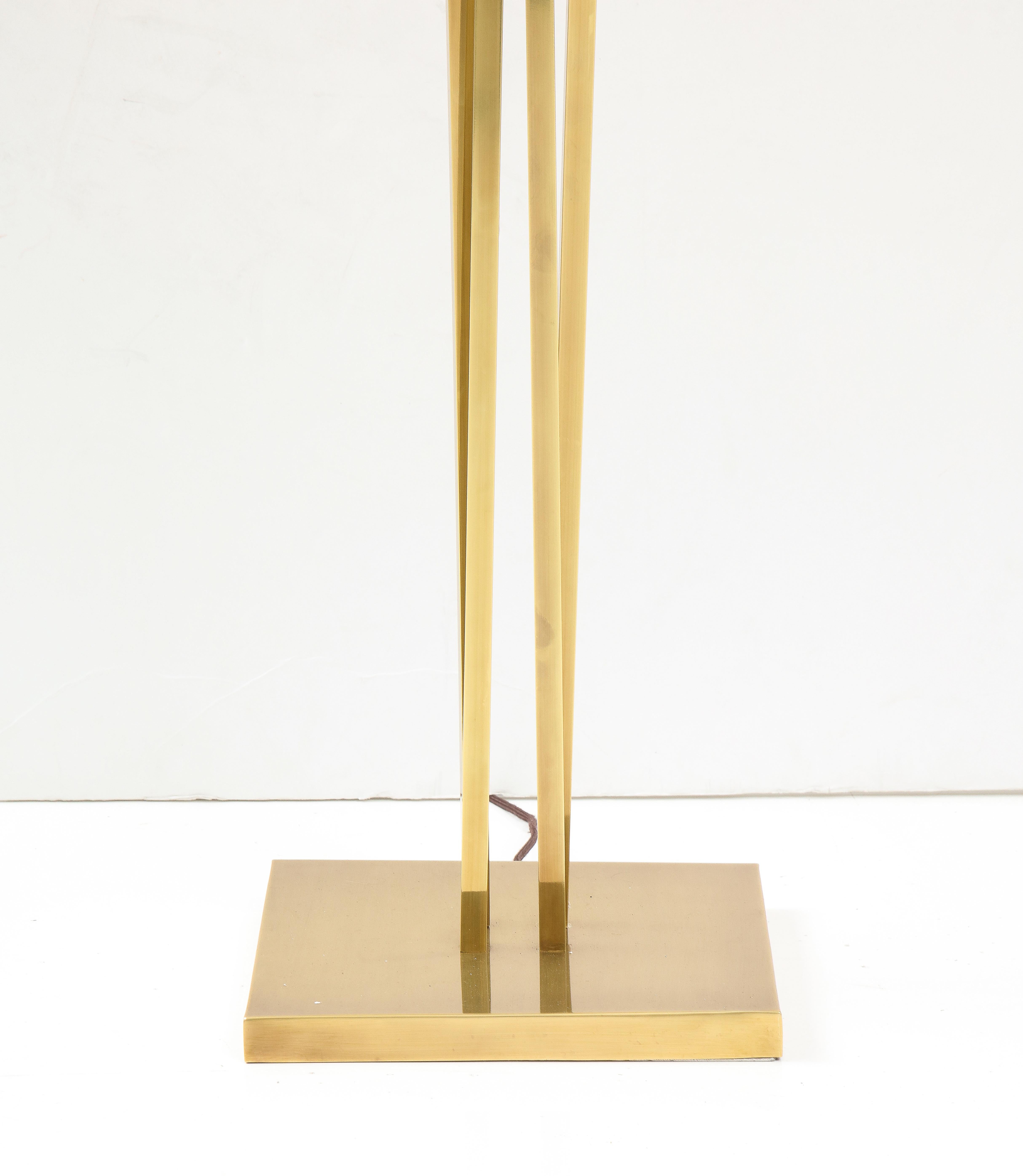 Carlo Giorgi for Bottega Gadda Four-Leaf Brass Ginkgo Floor Lamp, Italy 1970s 2