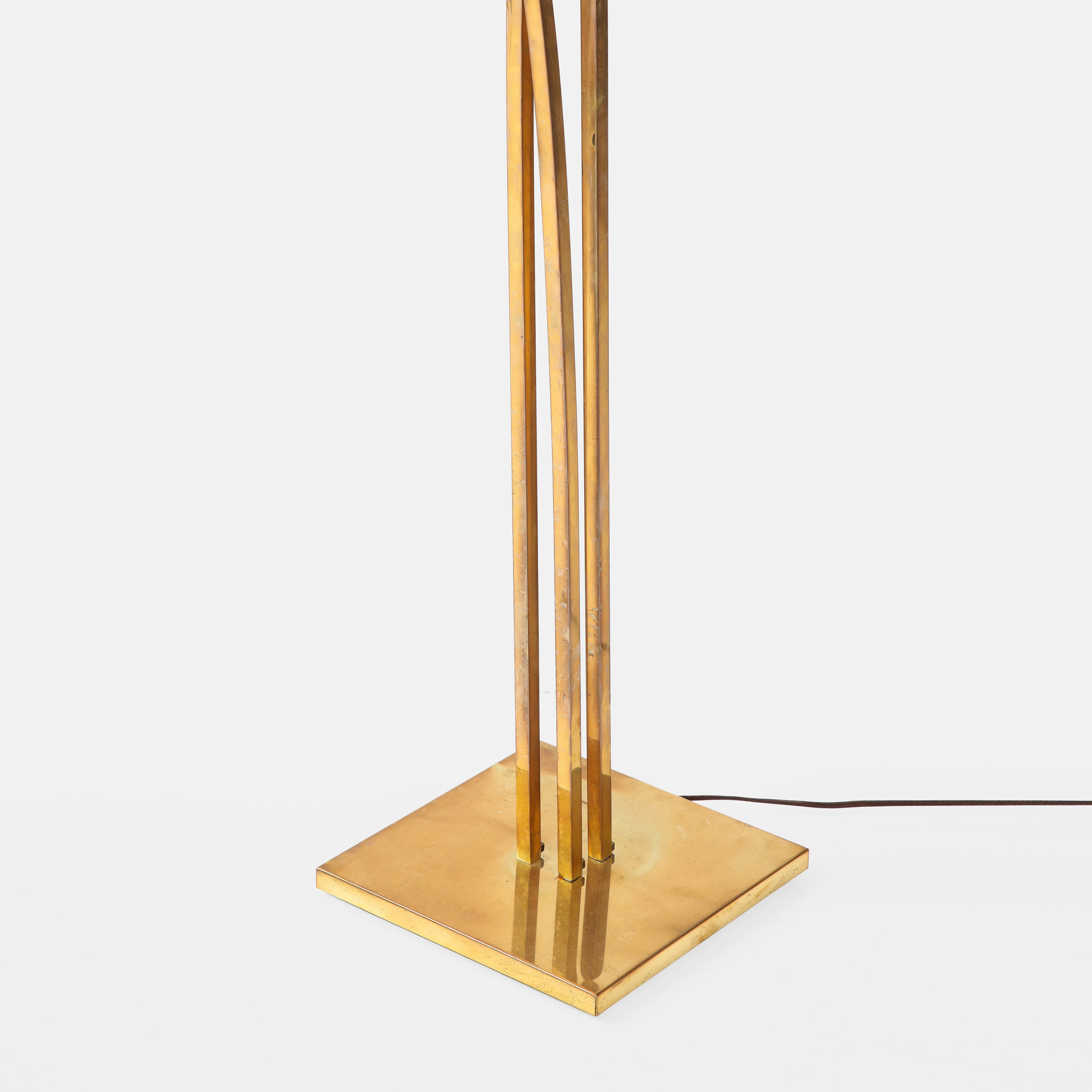 Carlo Giorgi for Bottega Gadda Gingko Leaf Brass Floor Lamp, Italy, 1970s 8