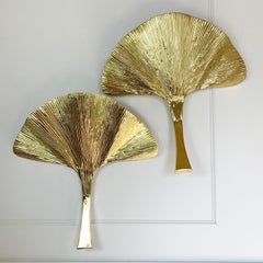 Carlo Giorgi Gold Ginkgo Wall Sconce’s Italy 1970's