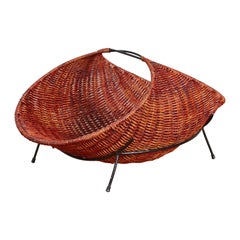 Carlo Graffi Wicker Magazine Rack